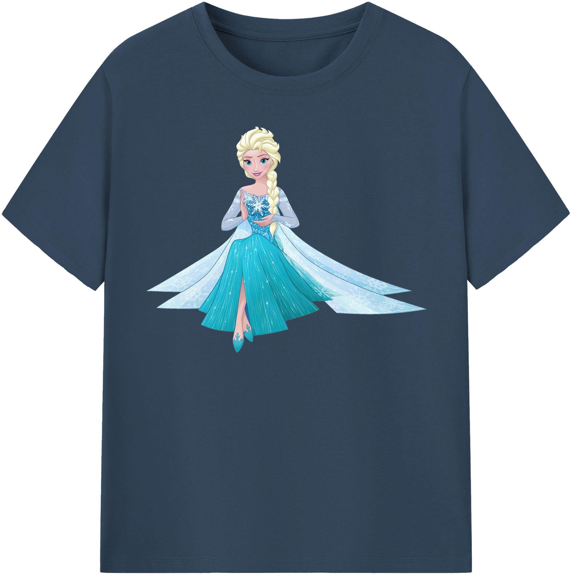 （画像用） アナと雪の女王 アンナ エルサ Frozen Anna Elsa 綿100％半袖Tシャツ（フロントプリント）