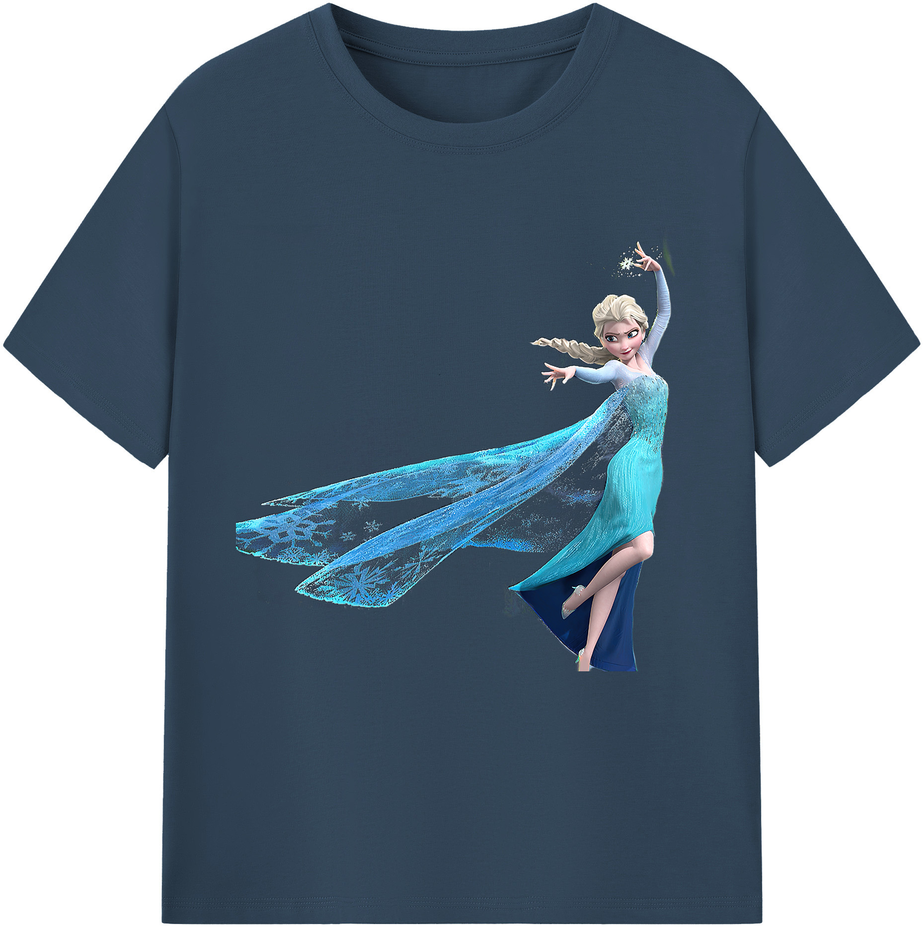（画像用） アナと雪の女王 アンナ エルサ Frozen Anna Elsa 綿100％半袖Tシャツ（フロントプリント）