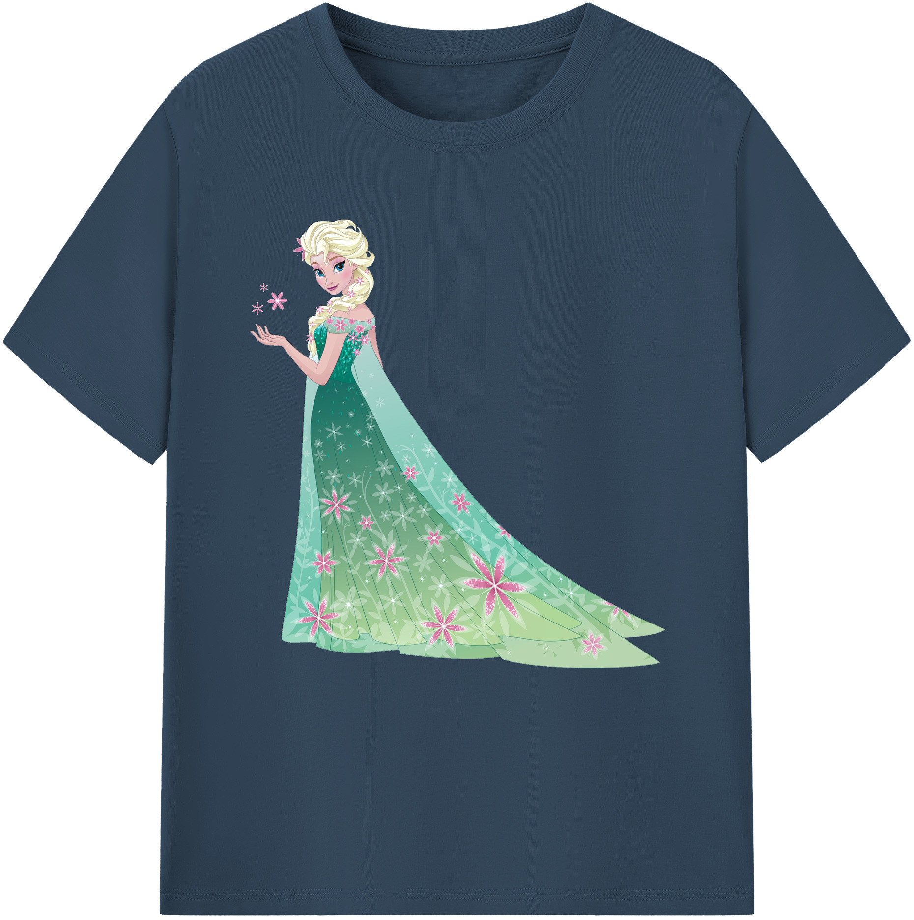 （画像用） アナと雪の女王 アンナ エルサ Frozen Anna Elsa 綿100％半袖Tシャツ（フロントプリント）