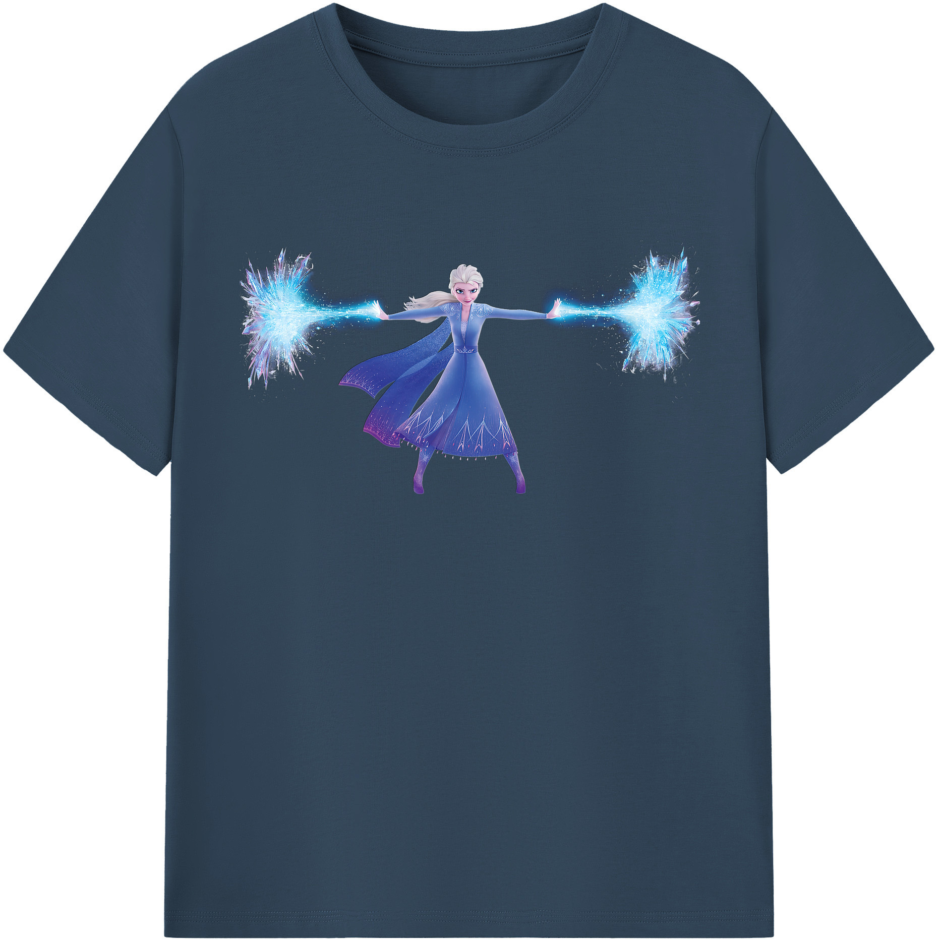 （画像用） アナと雪の女王 アンナ エルサ Frozen Anna Elsa 綿100％半袖Tシャツ（フロントプリント）