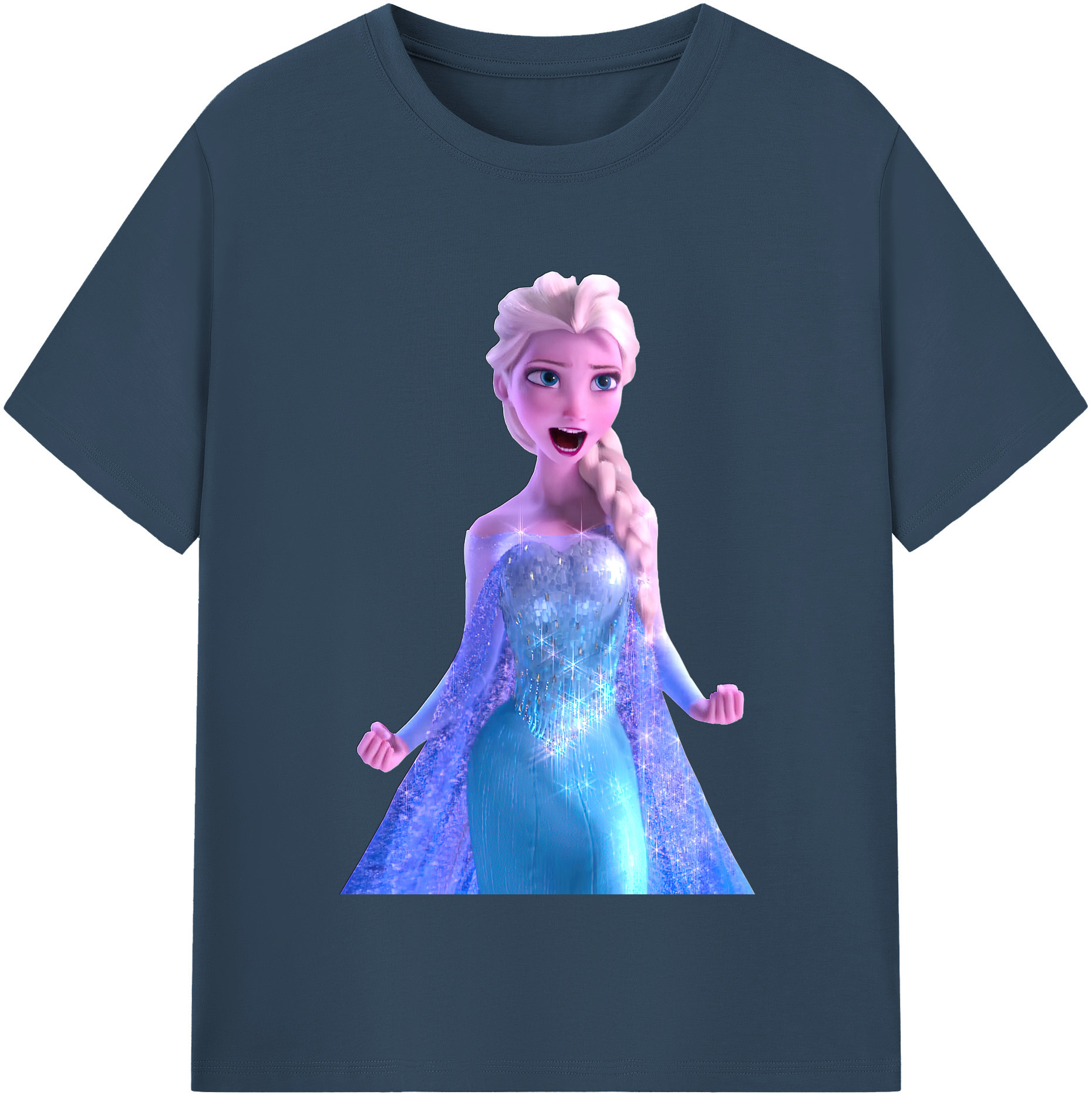 （画像用） アナと雪の女王 アンナ エルサ Frozen Anna Elsa 綿100％半袖Tシャツ（フロントプリント）