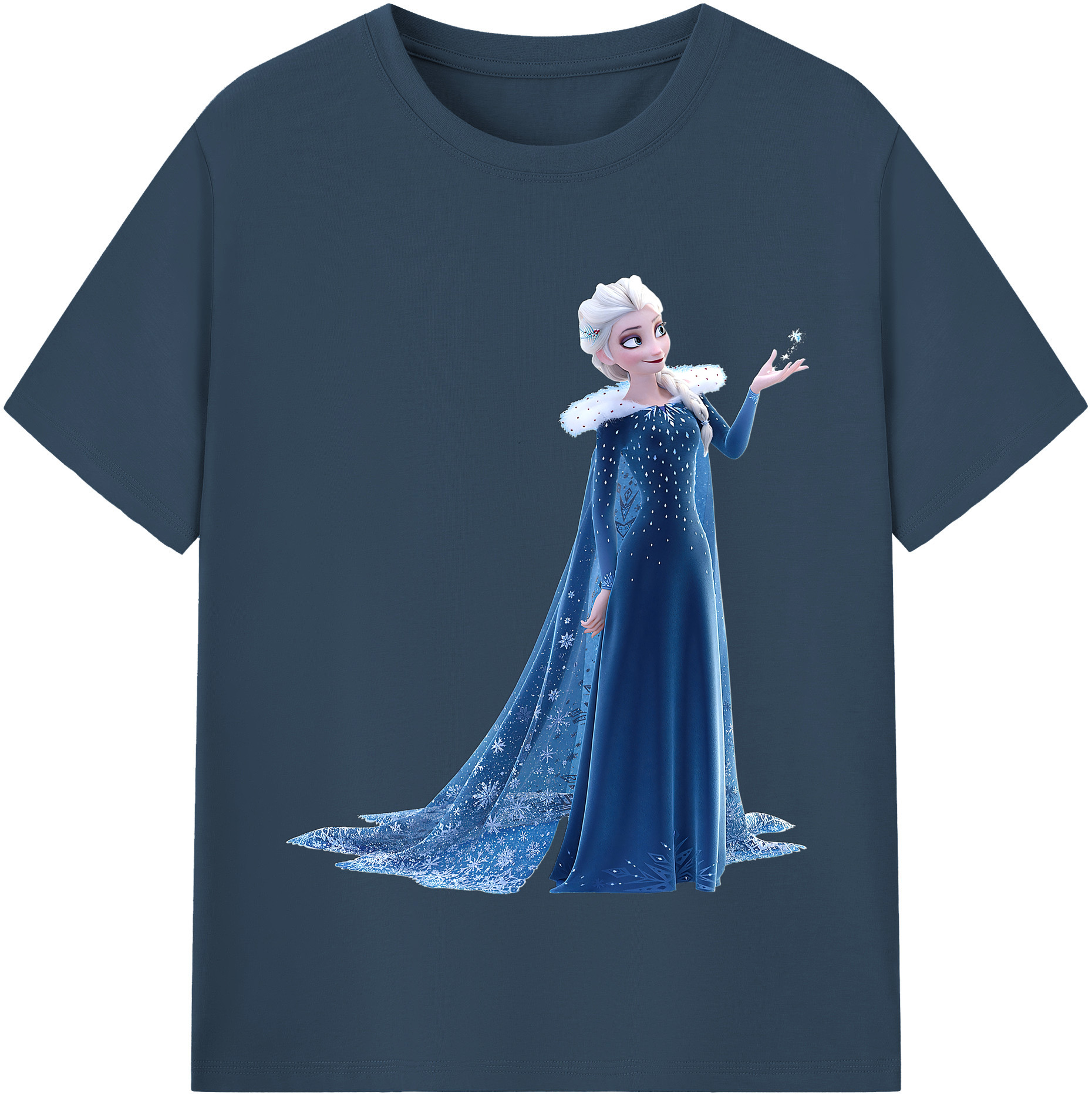（画像用） アナと雪の女王 アンナ エルサ Frozen Anna Elsa 綿100％半袖Tシャツ（フロントプリント）