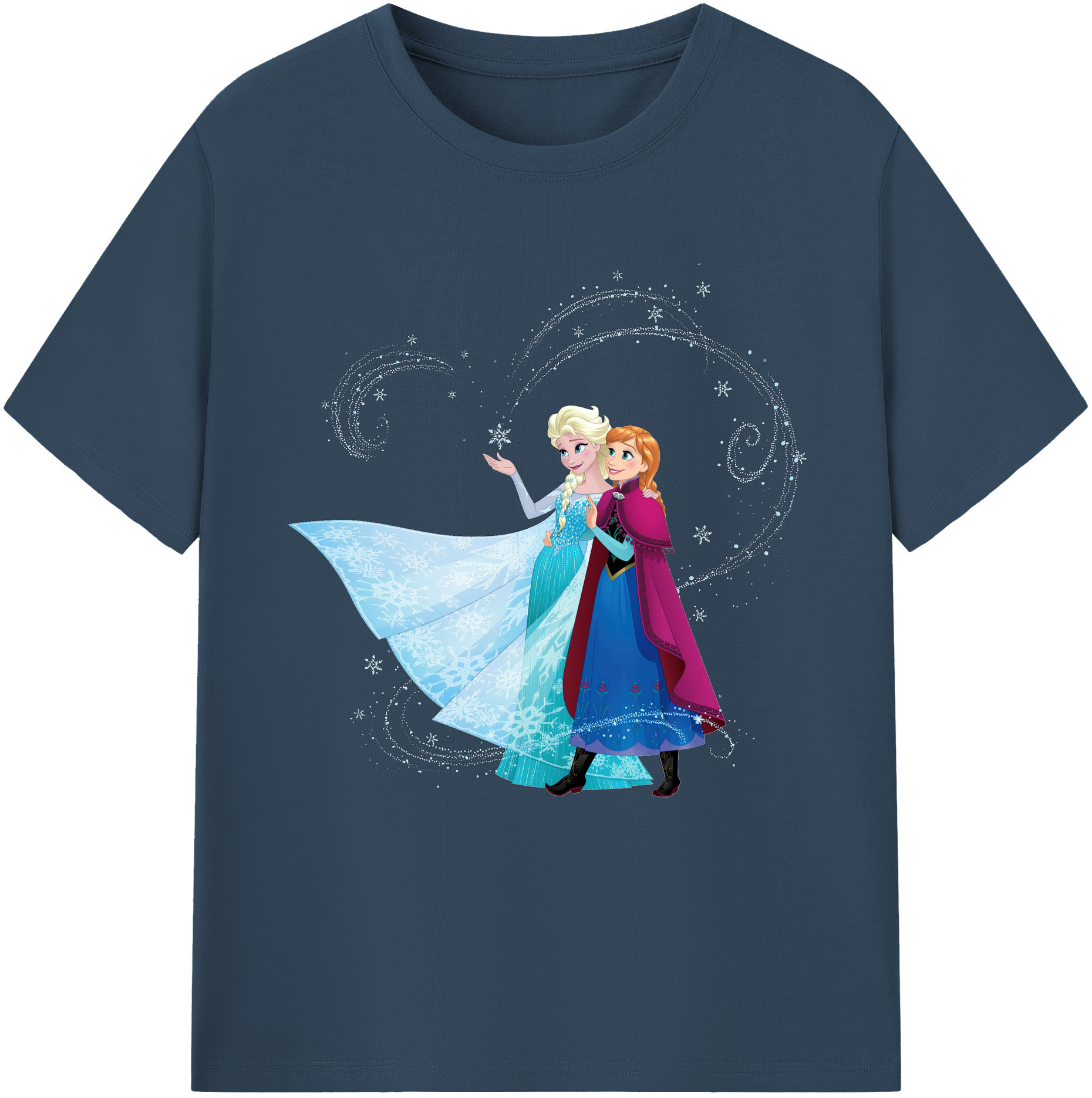 （画像用） アナと雪の女王 アンナ エルサ Frozen Anna Elsa 綿100％半袖Tシャツ（フロントプリント）