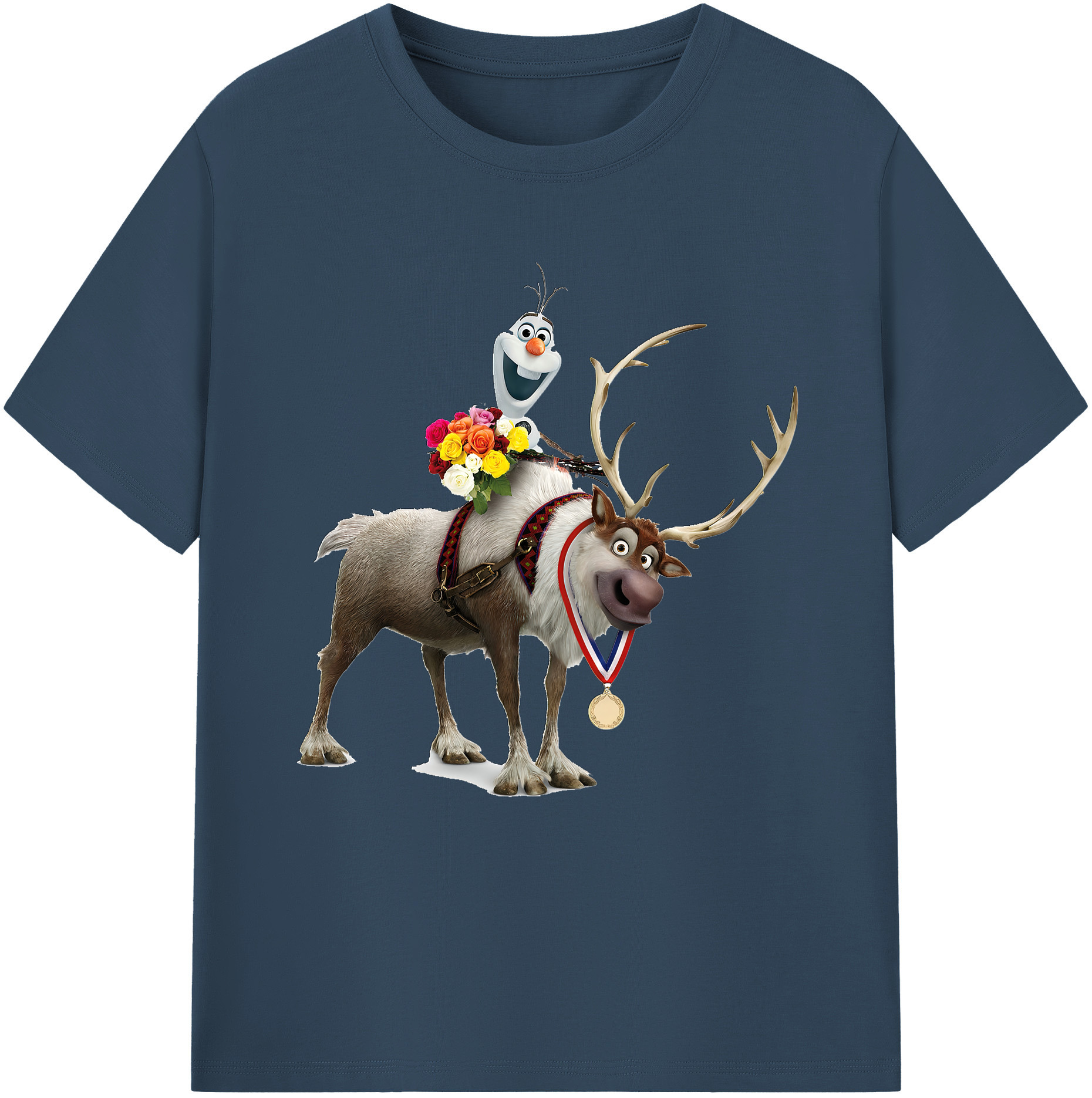 （画像用） アナと雪の女王 アンナ エルサ Frozen Anna Elsa 綿100％半袖Tシャツ（フロントプリント）