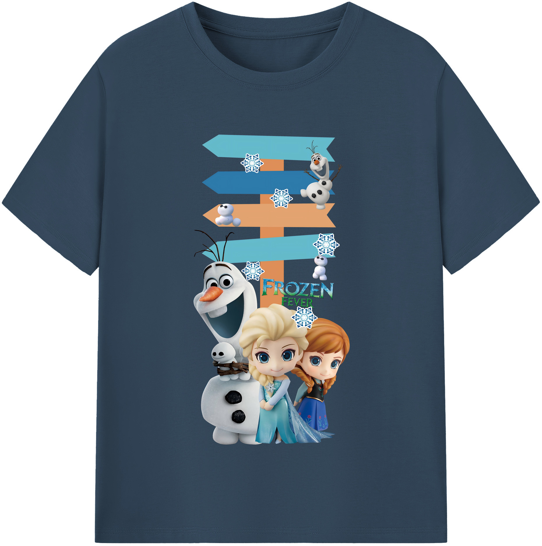 （画像用） アナと雪の女王 アンナ エルサ Frozen Anna Elsa 綿100％半袖Tシャツ（フロントプリント）