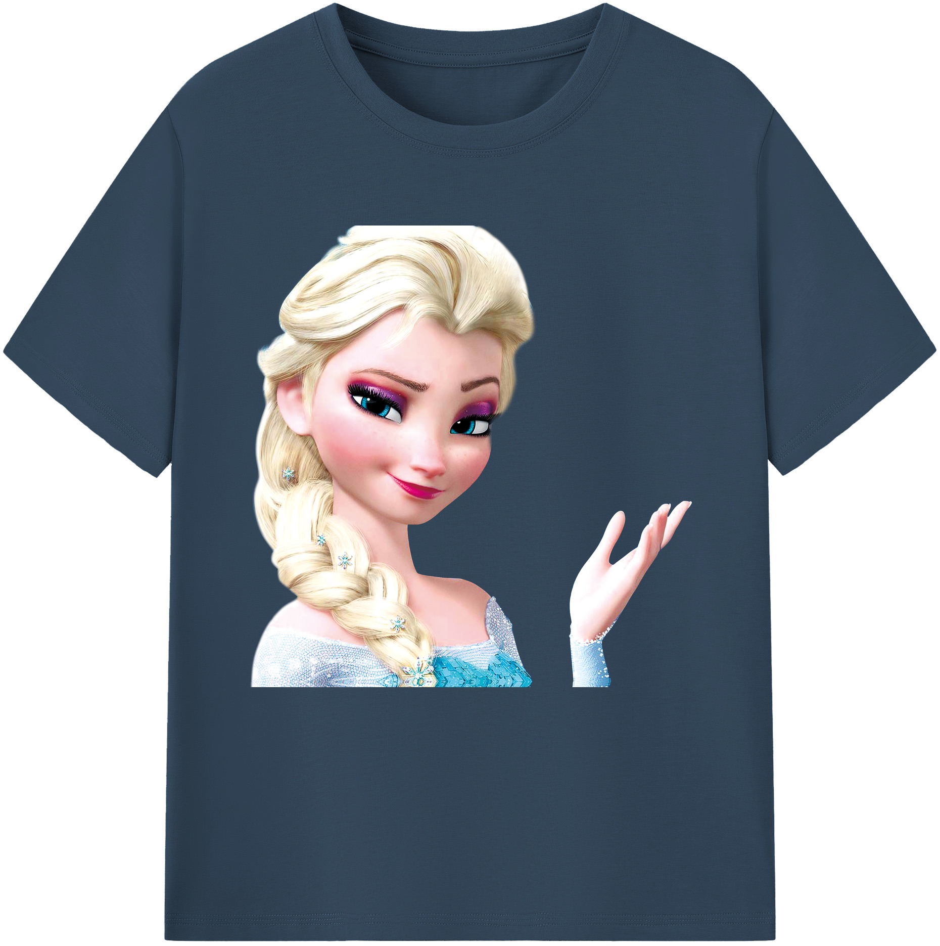 （画像用） アナと雪の女王 アンナ エルサ Frozen Anna Elsa 綿100％半袖Tシャツ（フロントプリント）