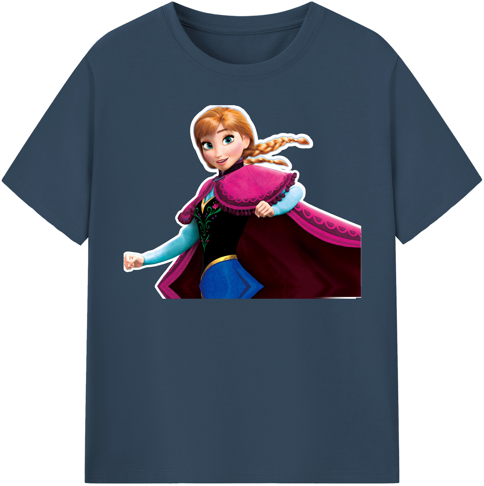 （画像用） アナと雪の女王 アンナ エルサ Frozen Anna Elsa 綿100％半袖Tシャツ（フロントプリント）