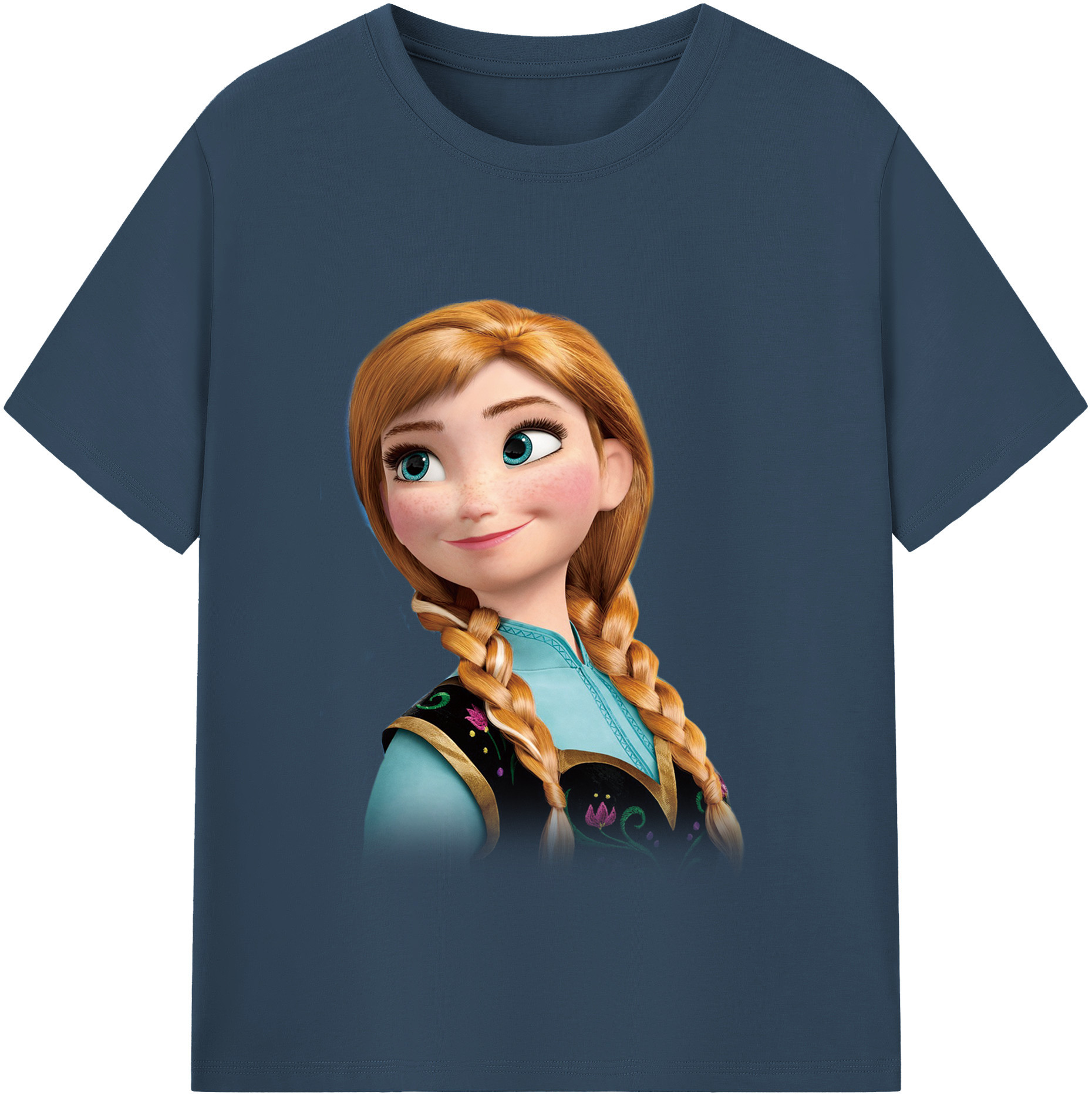 （画像用） アナと雪の女王 アンナ エルサ Frozen Anna Elsa 綿100％半袖Tシャツ（フロントプリント）