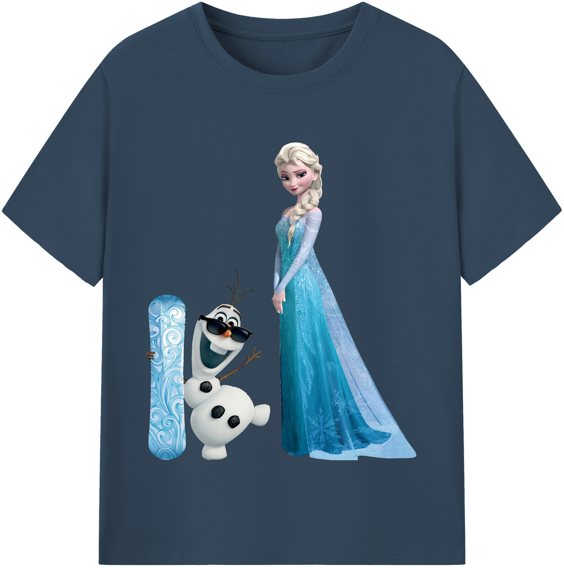 （画像用） アナと雪の女王 アンナ エルサ Frozen Anna Elsa 綿100％半袖Tシャツ（フロントプリント）