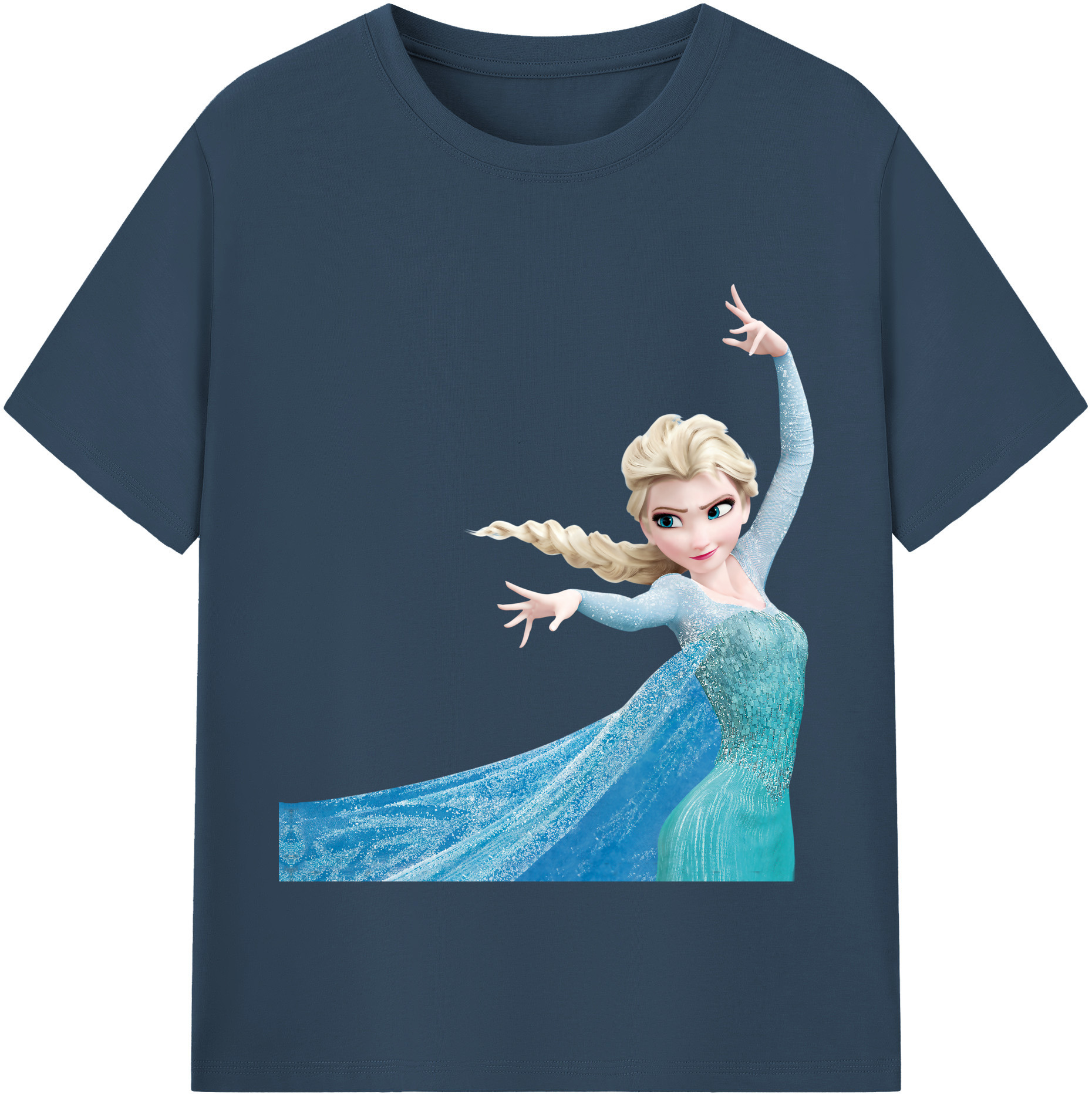 （画像用） アナと雪の女王 アンナ エルサ Frozen Anna Elsa 綿100％半袖Tシャツ（フロントプリント）