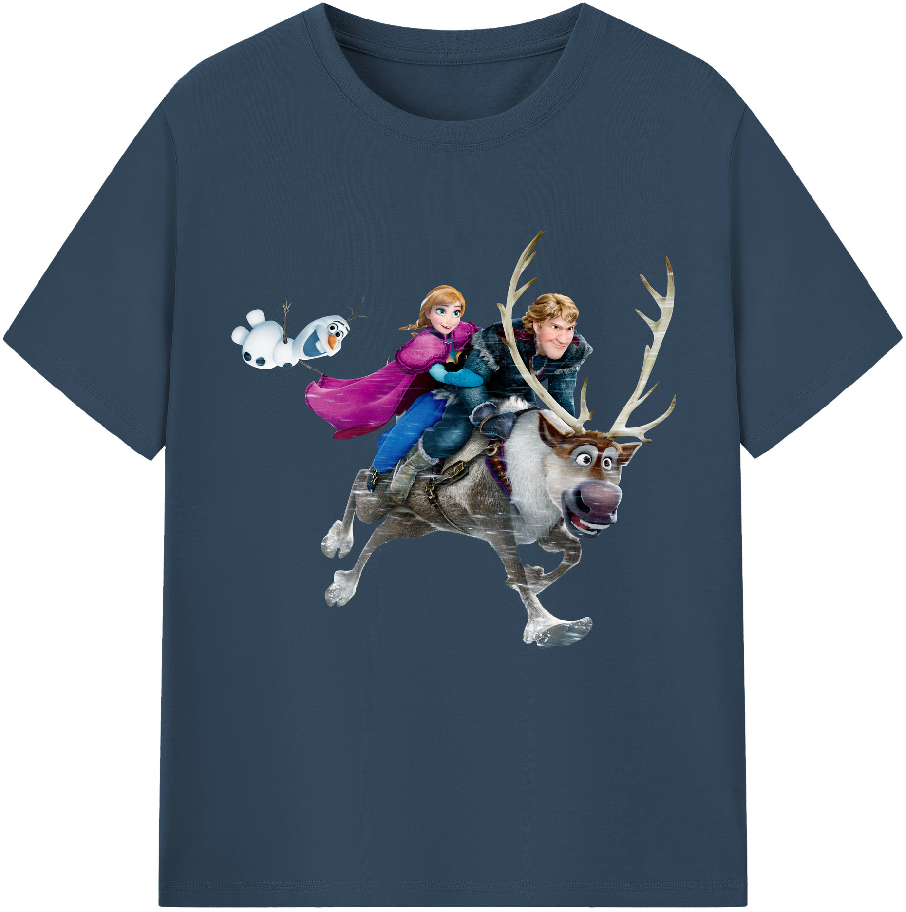 （画像用） アナと雪の女王 アンナ エルサ Frozen Anna Elsa 綿100％半袖Tシャツ（フロントプリント）