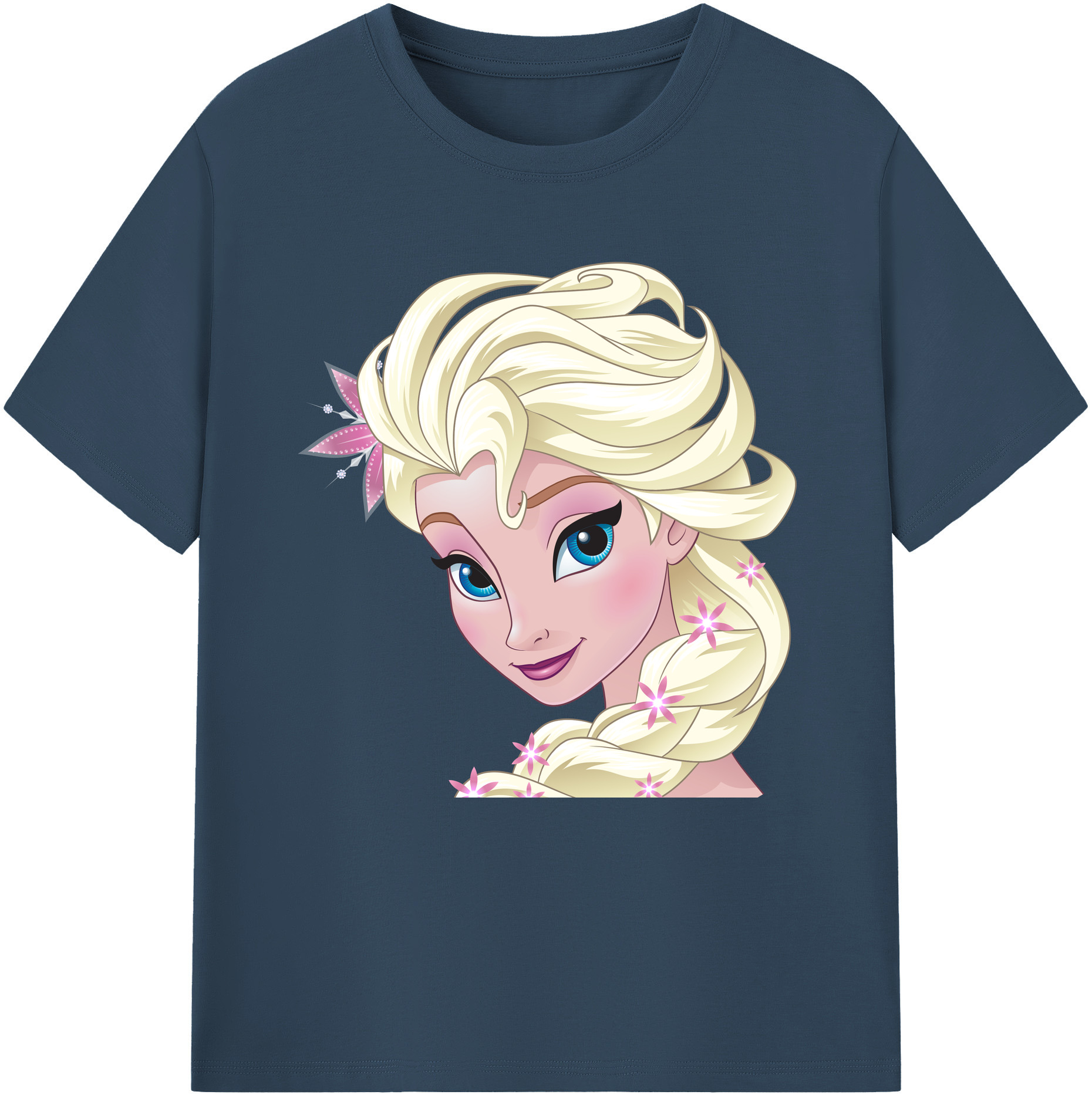 （画像用） アナと雪の女王 アンナ エルサ Frozen Anna Elsa 綿100％半袖Tシャツ（フロントプリント）