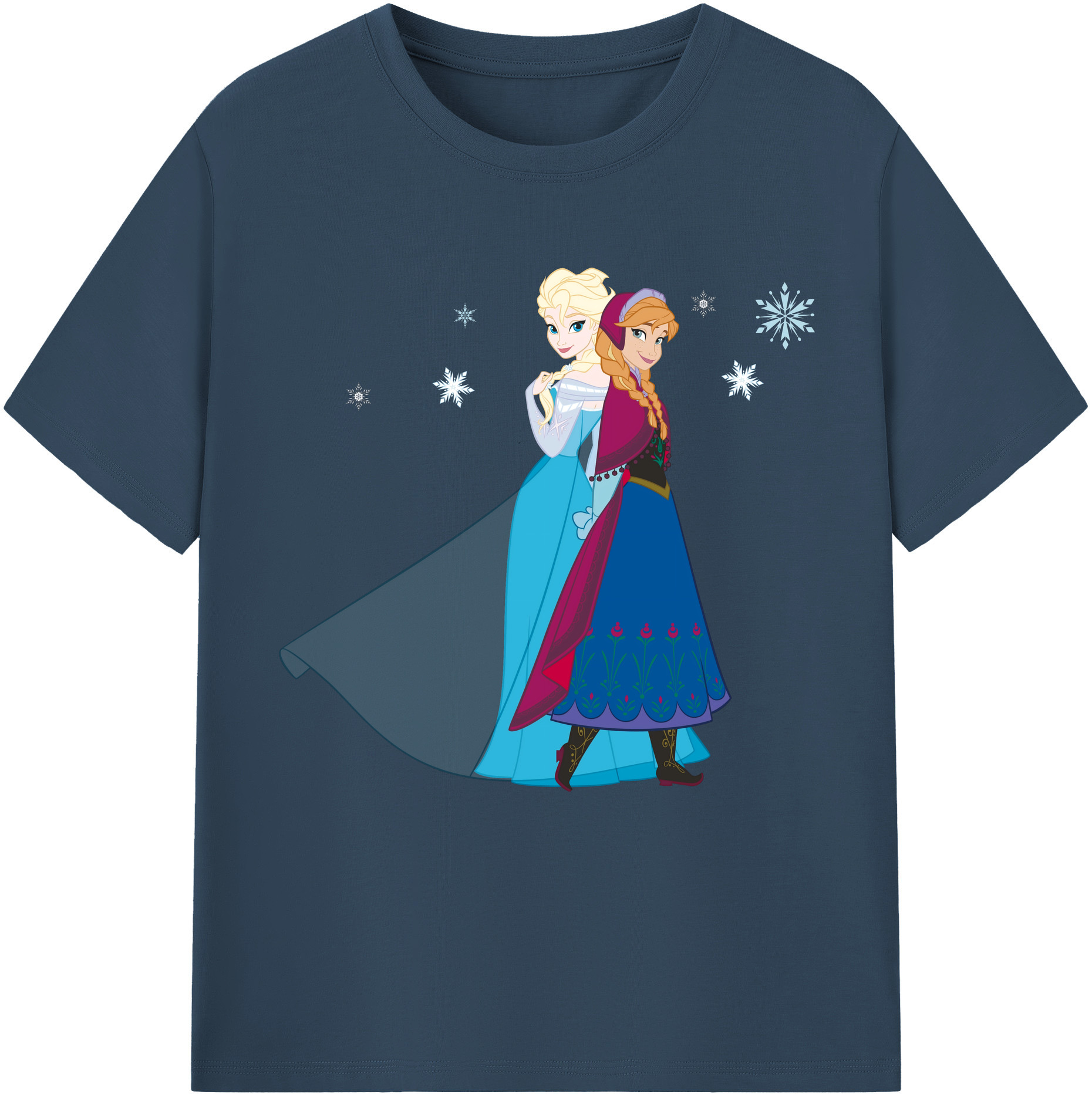 （画像用） アナと雪の女王 アンナ エルサ Frozen Anna Elsa 綿100％半袖Tシャツ（フロントプリント）