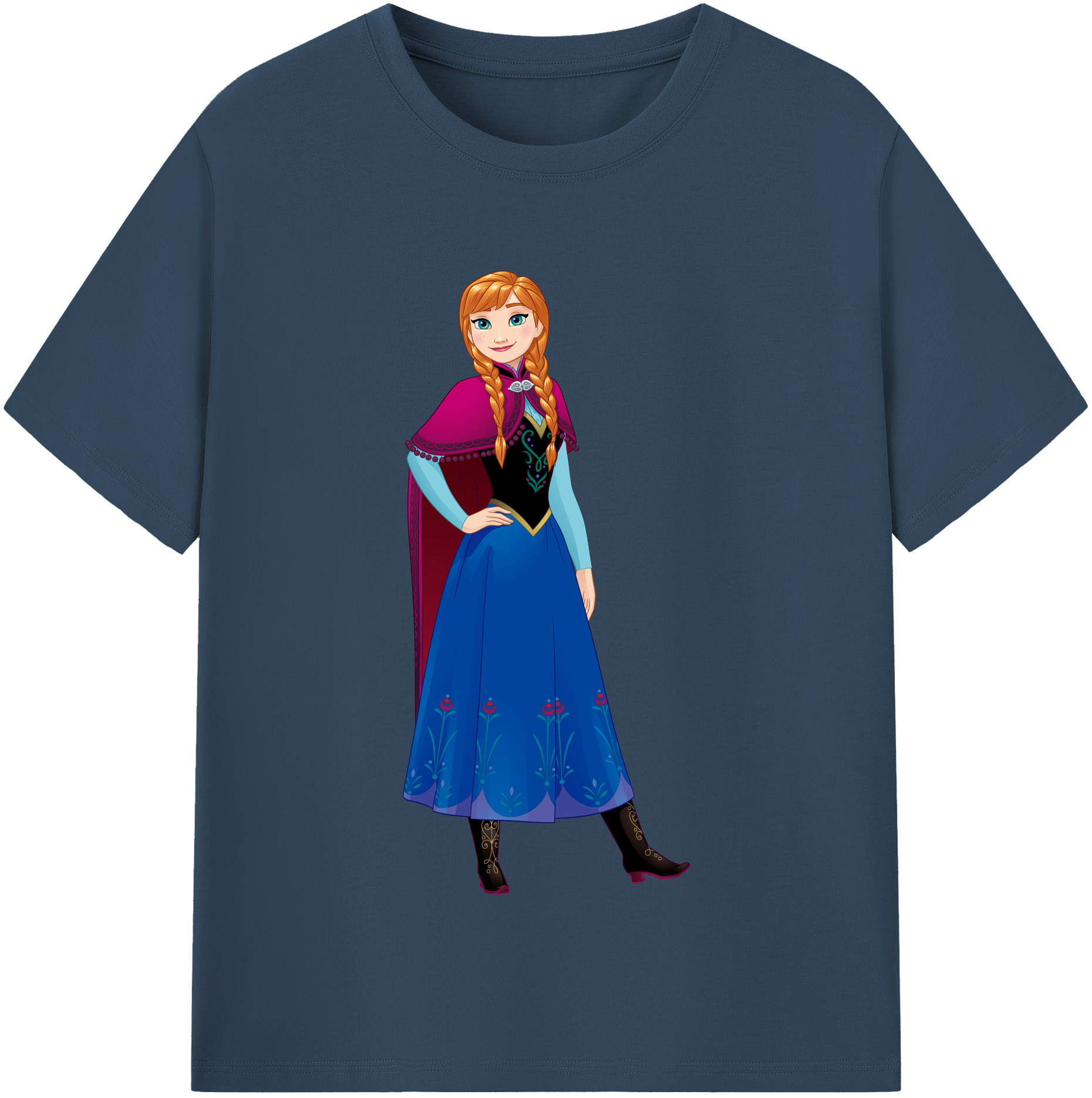 （画像用） アナと雪の女王 アンナ エルサ Frozen Anna Elsa 綿100％半袖Tシャツ（フロントプリント）