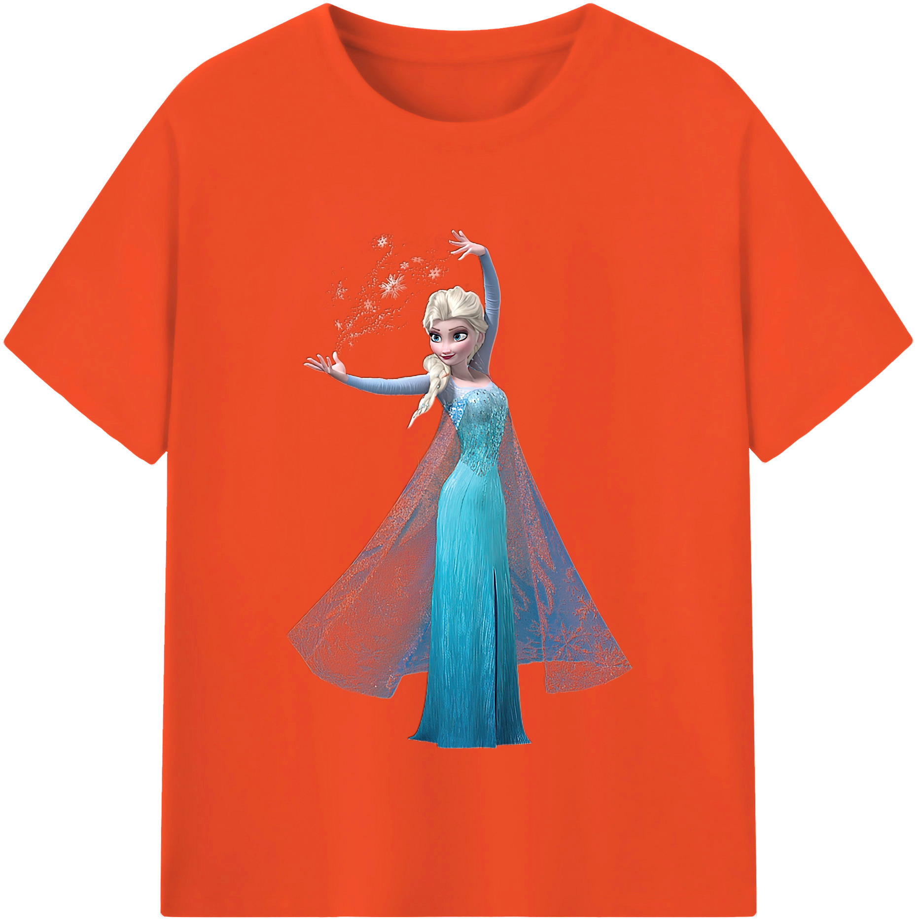 （画像用） アナと雪の女王 アンナ エルサ Frozen Anna Elsa 綿100％半袖Tシャツ（フロントプリント）