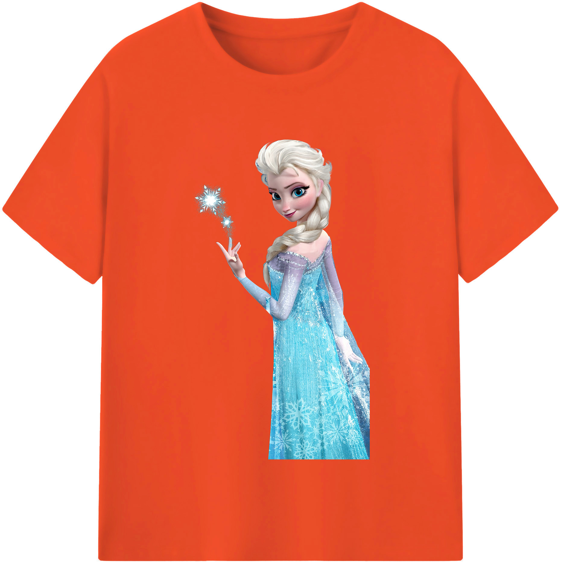 （画像用） アナと雪の女王 アンナ エルサ Frozen Anna Elsa 綿100％半袖Tシャツ（フロントプリント）