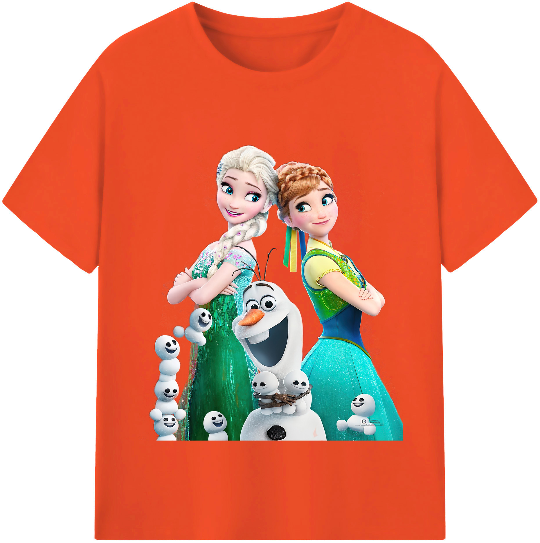 （画像用） アナと雪の女王 アンナ エルサ Frozen Anna Elsa 綿100％半袖Tシャツ（フロントプリント）