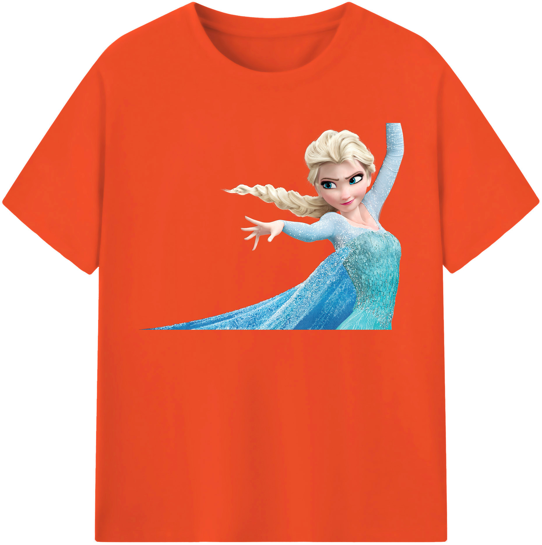 （画像用） アナと雪の女王 アンナ エルサ Frozen Anna Elsa 綿100％半袖Tシャツ（フロントプリント）
