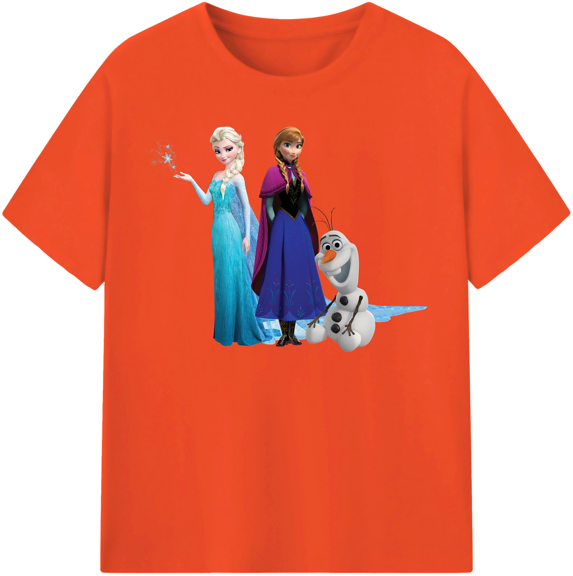 （画像用） アナと雪の女王 アンナ エルサ Frozen Anna Elsa 綿100％半袖Tシャツ（フロントプリント）