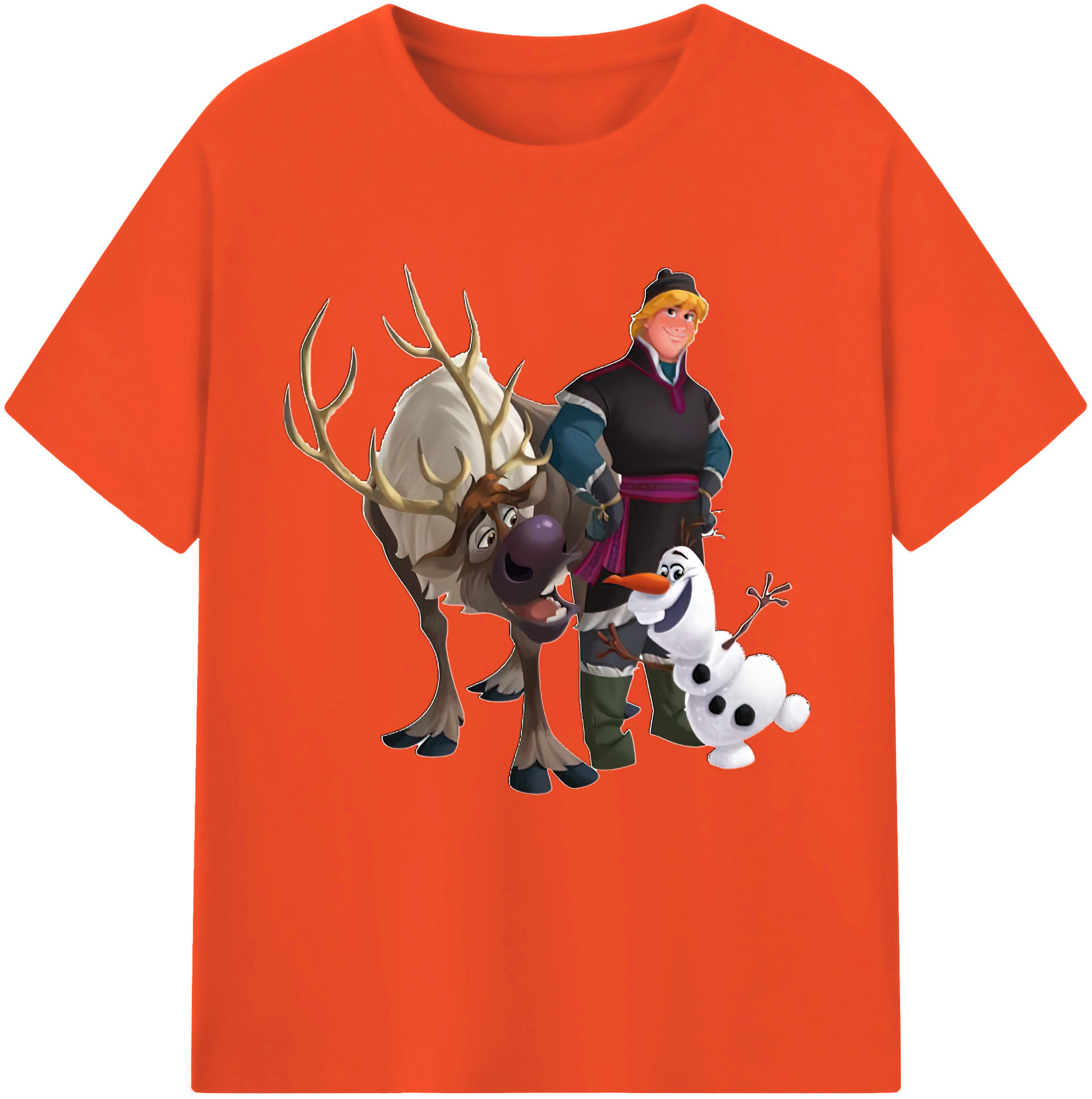 （画像用） アナと雪の女王 アンナ エルサ Frozen Anna Elsa 綿100％半袖Tシャツ（フロントプリント）