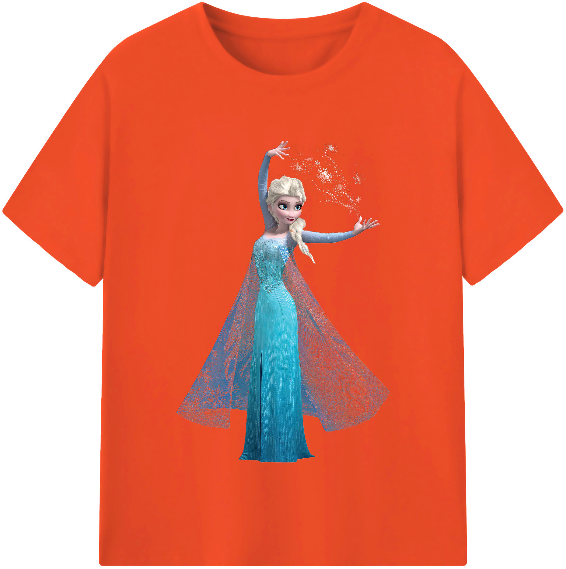 （画像用） アナと雪の女王 アンナ エルサ Frozen Anna Elsa 綿100％半袖Tシャツ（フロントプリント）
