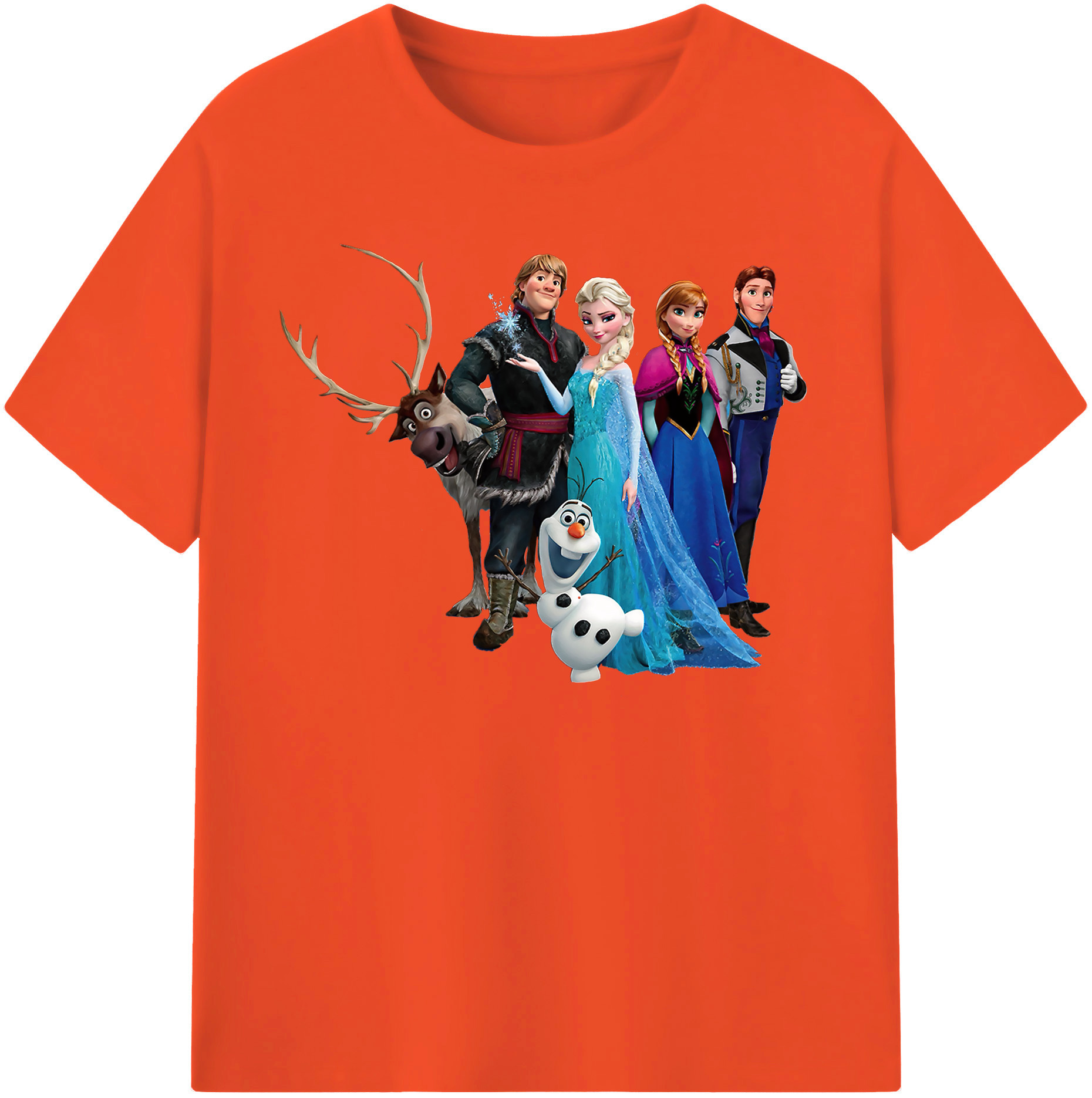 （画像用） アナと雪の女王 アンナ エルサ Frozen Anna Elsa 綿100％半袖Tシャツ（フロントプリント）