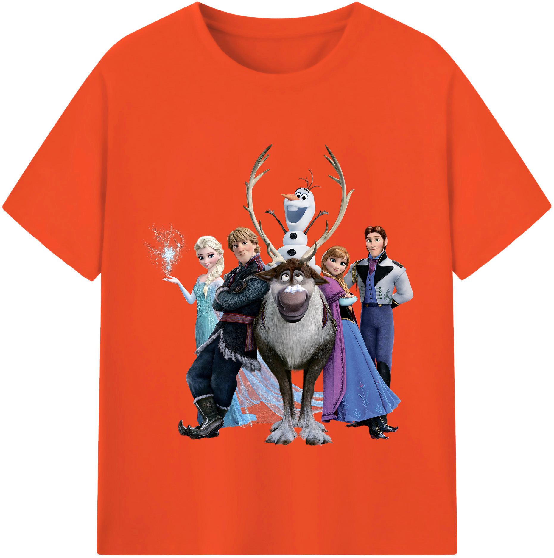 （画像用） アナと雪の女王 アンナ エルサ Frozen Anna Elsa 綿100％半袖Tシャツ（フロントプリント）