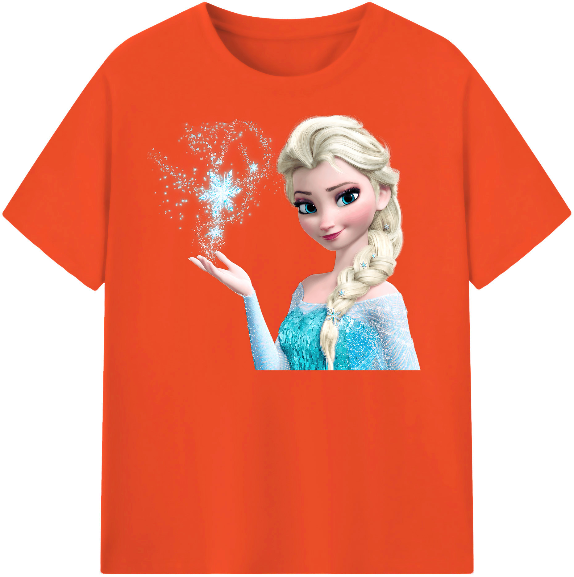 （画像用） アナと雪の女王 アンナ エルサ Frozen Anna Elsa 綿100％半袖Tシャツ（フロントプリント）