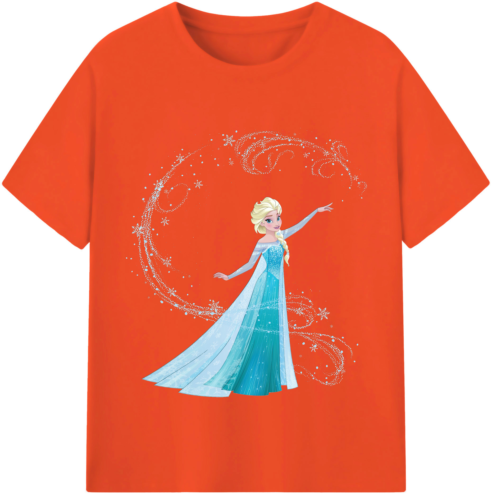 アナと雪の女王 アンナ エルサ Frozen Anna Elsa 綿100％半袖Tシャツ（フロントプリント）