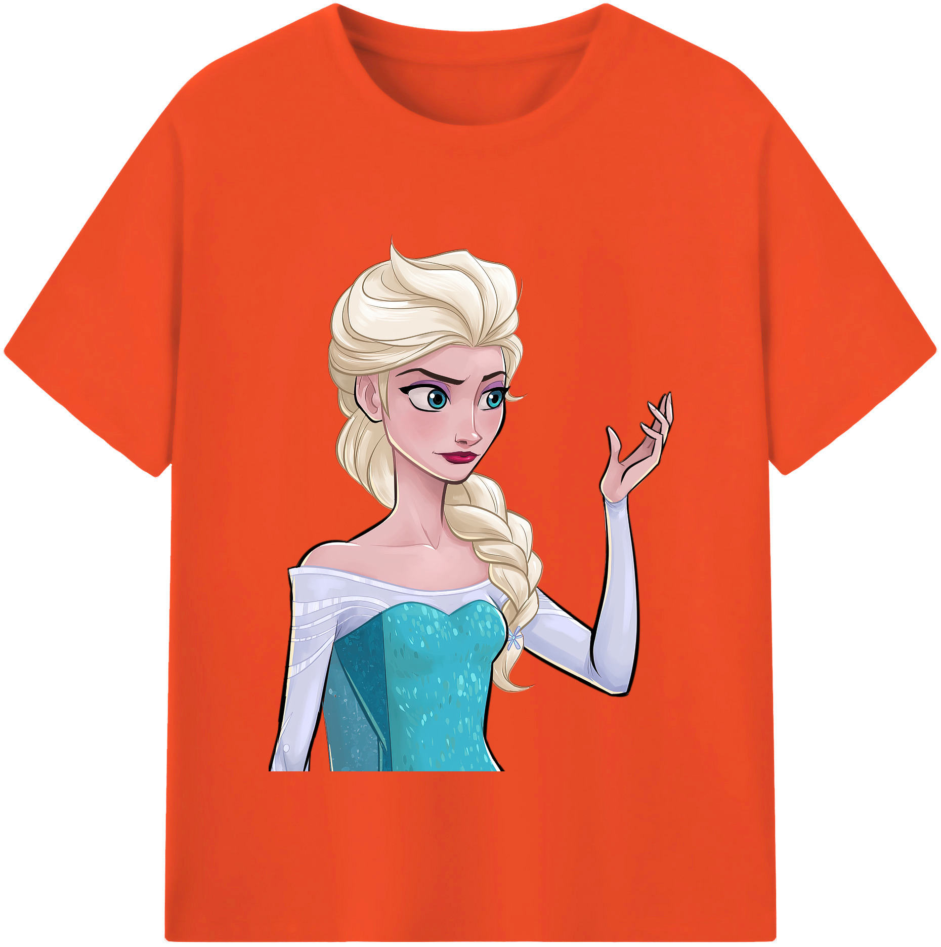 （画像用） アナと雪の女王 アンナ エルサ Frozen Anna Elsa 綿100％半袖Tシャツ（フロントプリント）