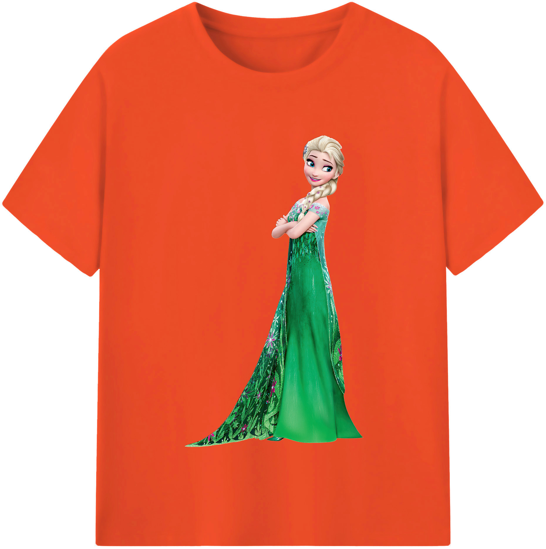 （画像用） アナと雪の女王 アンナ エルサ Frozen Anna Elsa 綿100％半袖Tシャツ（フロントプリント）