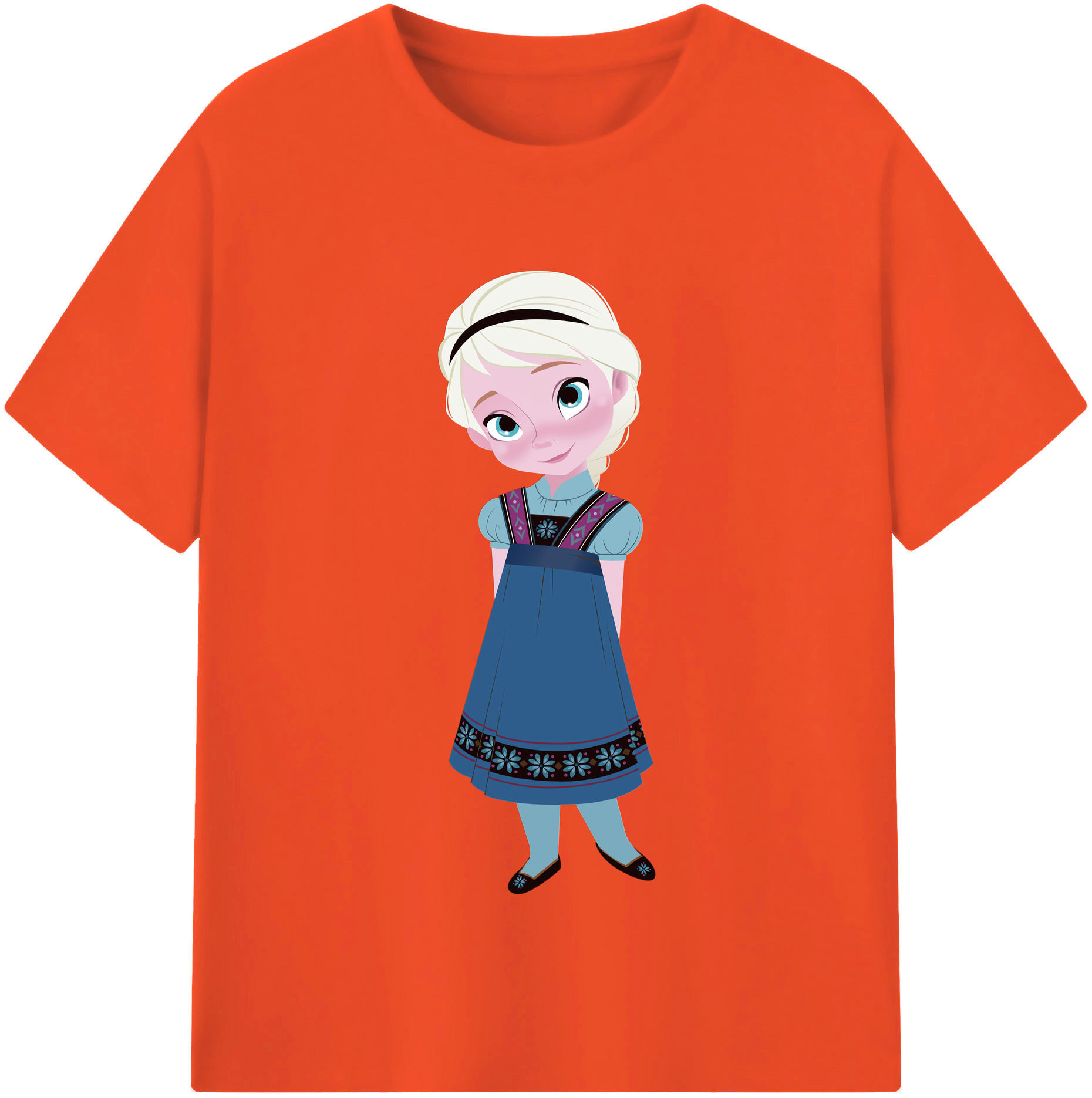 アナと雪の女王 アンナ エルサ Frozen Anna Elsa 綿100％半袖Tシャツ（フロントプリント）