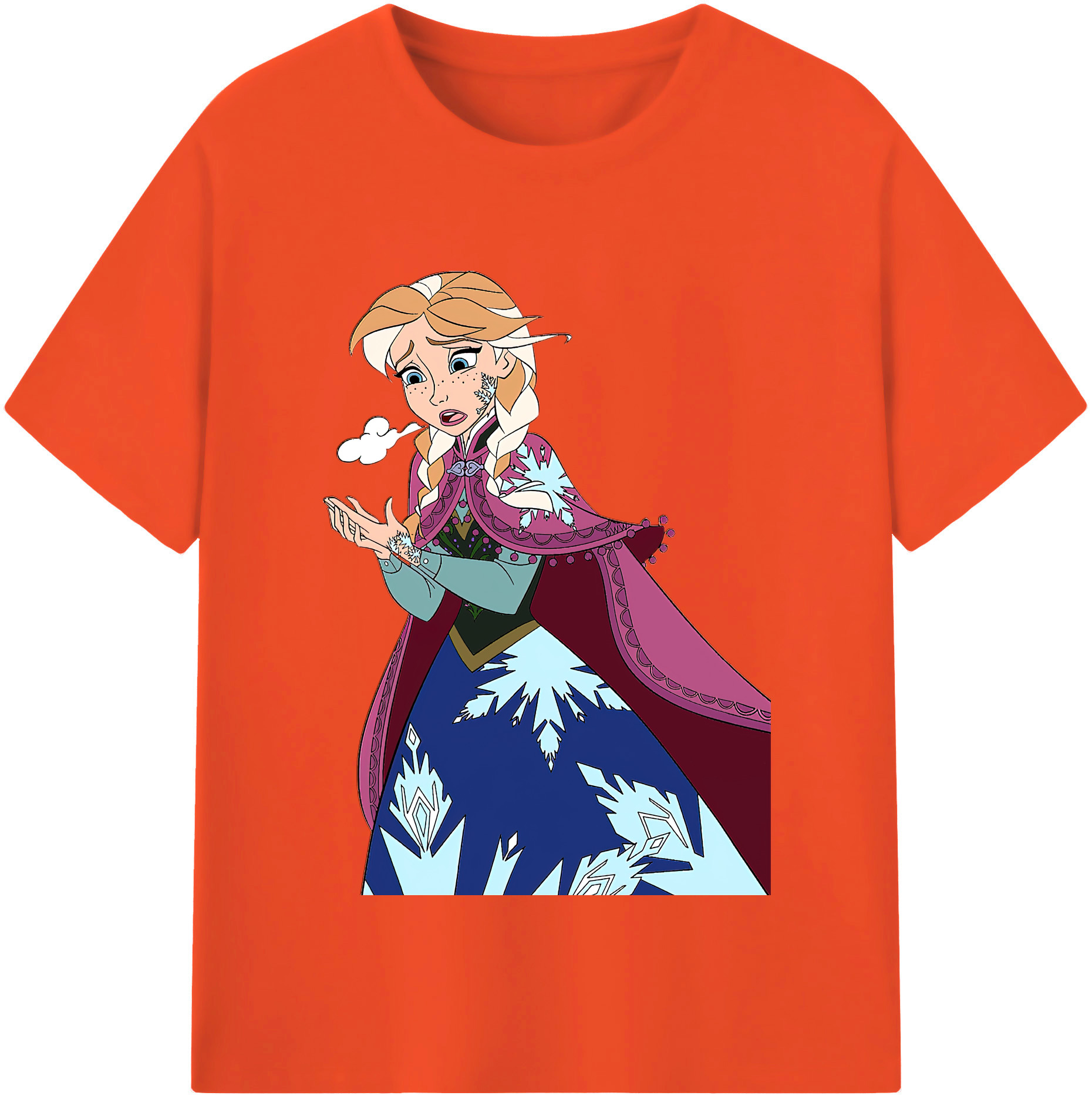 （画像用） アナと雪の女王 アンナ エルサ Frozen Anna Elsa 綿100％半袖Tシャツ（フロントプリント）