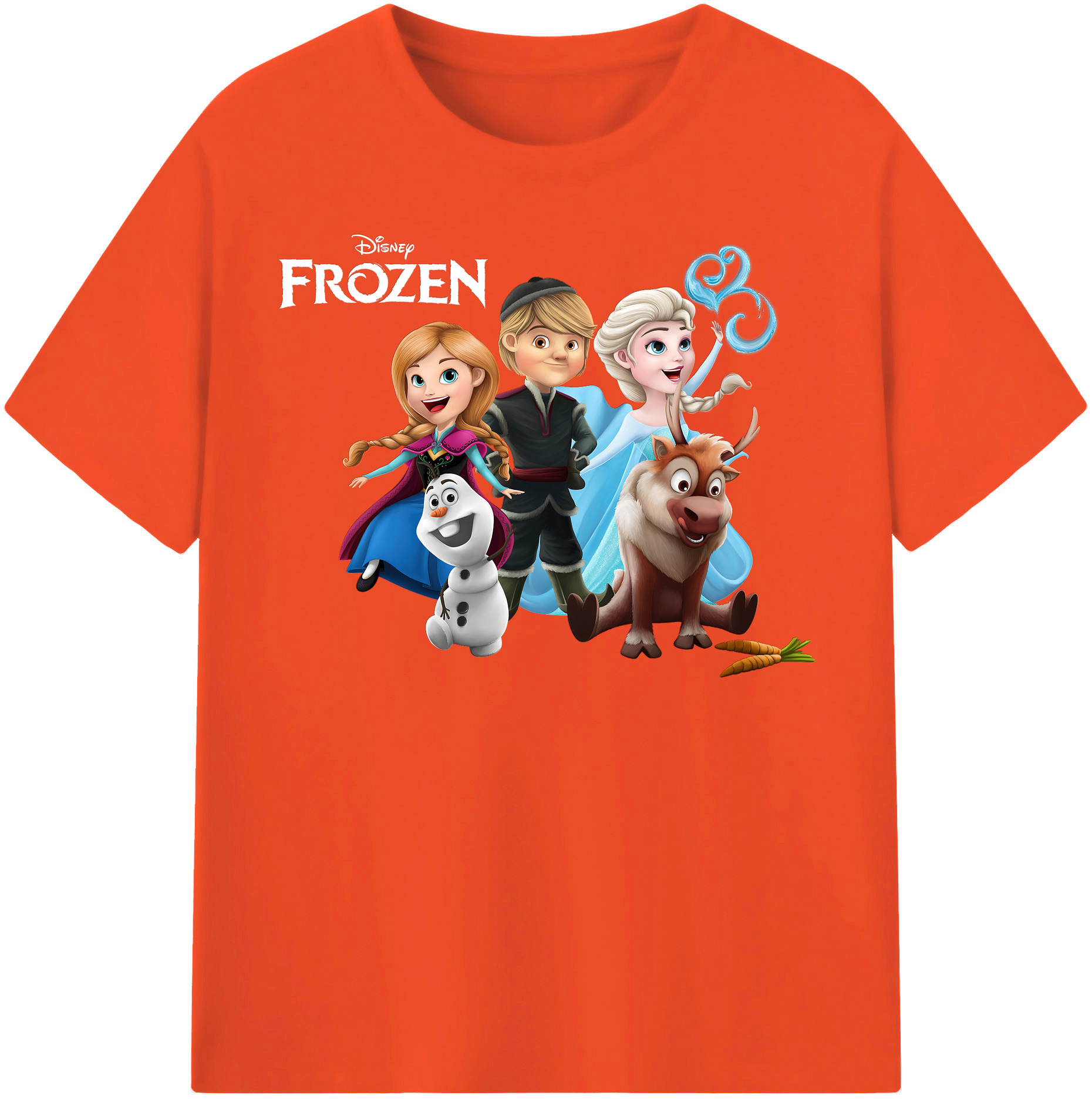 （画像用） アナと雪の女王 アンナ エルサ Frozen Anna Elsa 綿100％半袖Tシャツ（フロントプリント）