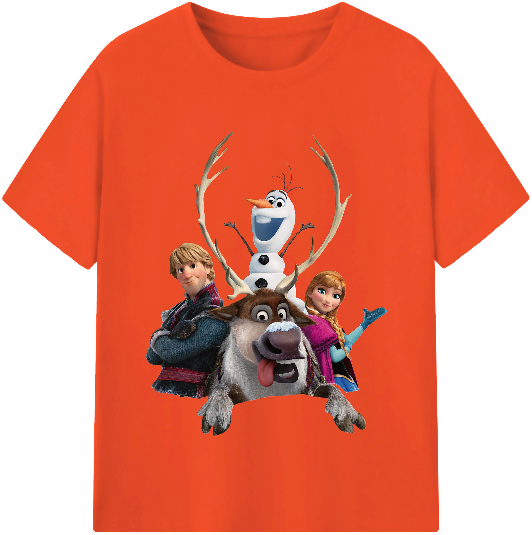 （画像用） アナと雪の女王 アンナ エルサ Frozen Anna Elsa 綿100％半袖Tシャツ（フロントプリント）