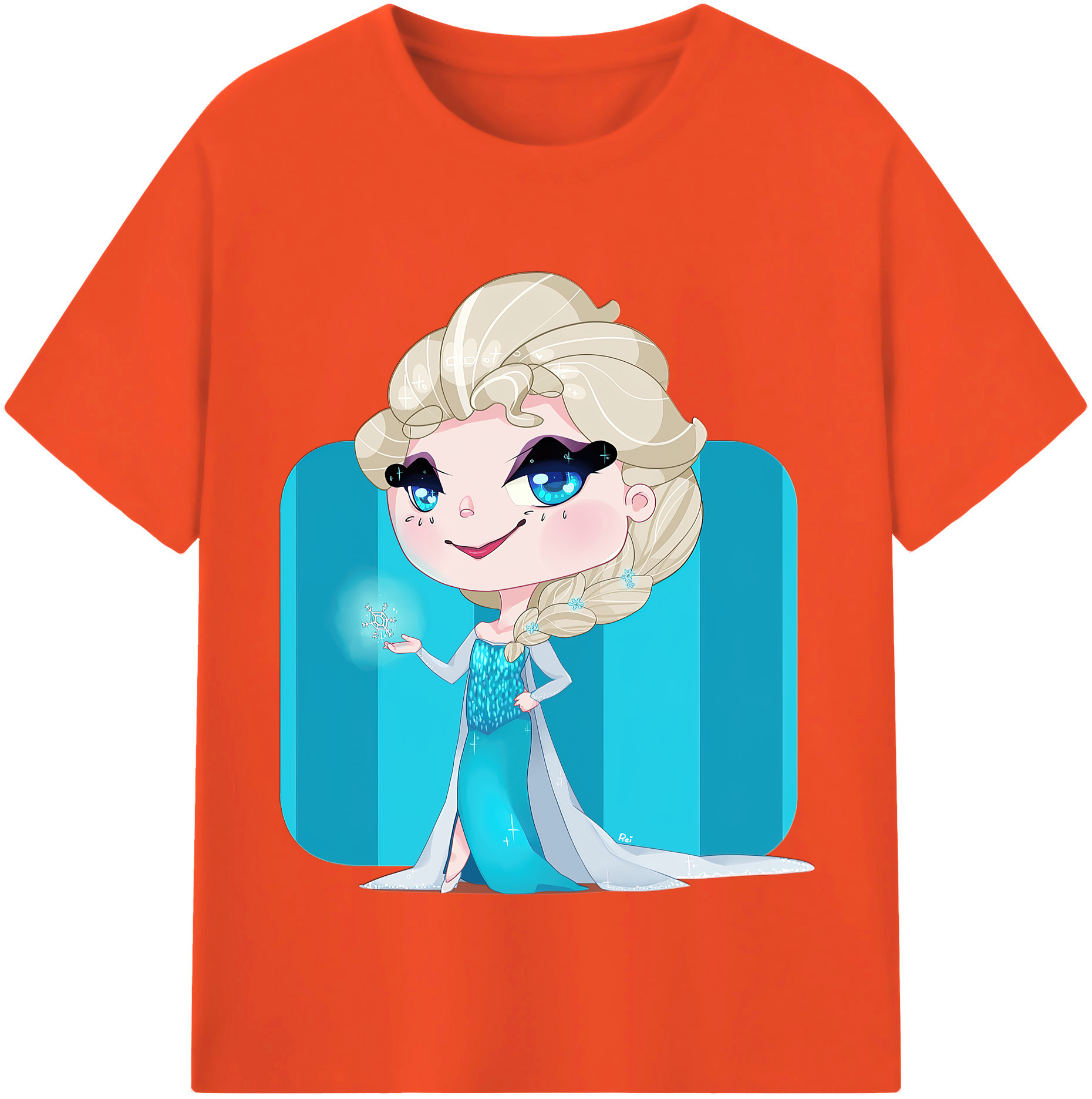 （画像用） アナと雪の女王 アンナ エルサ Frozen Anna Elsa 綿100％半袖Tシャツ（フロントプリント）