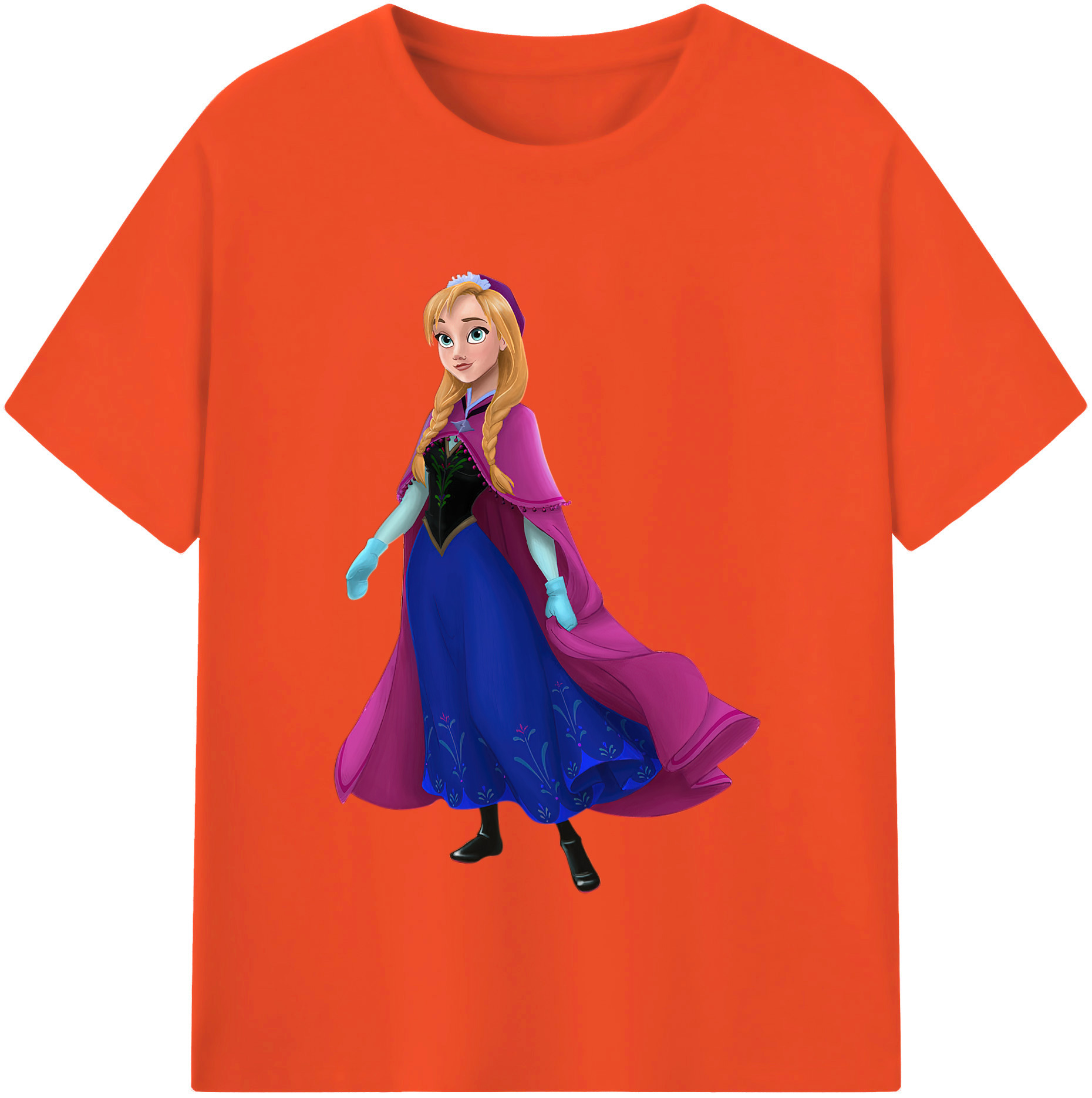 （画像用） アナと雪の女王 アンナ エルサ Frozen Anna Elsa 綿100％半袖Tシャツ（フロントプリント）