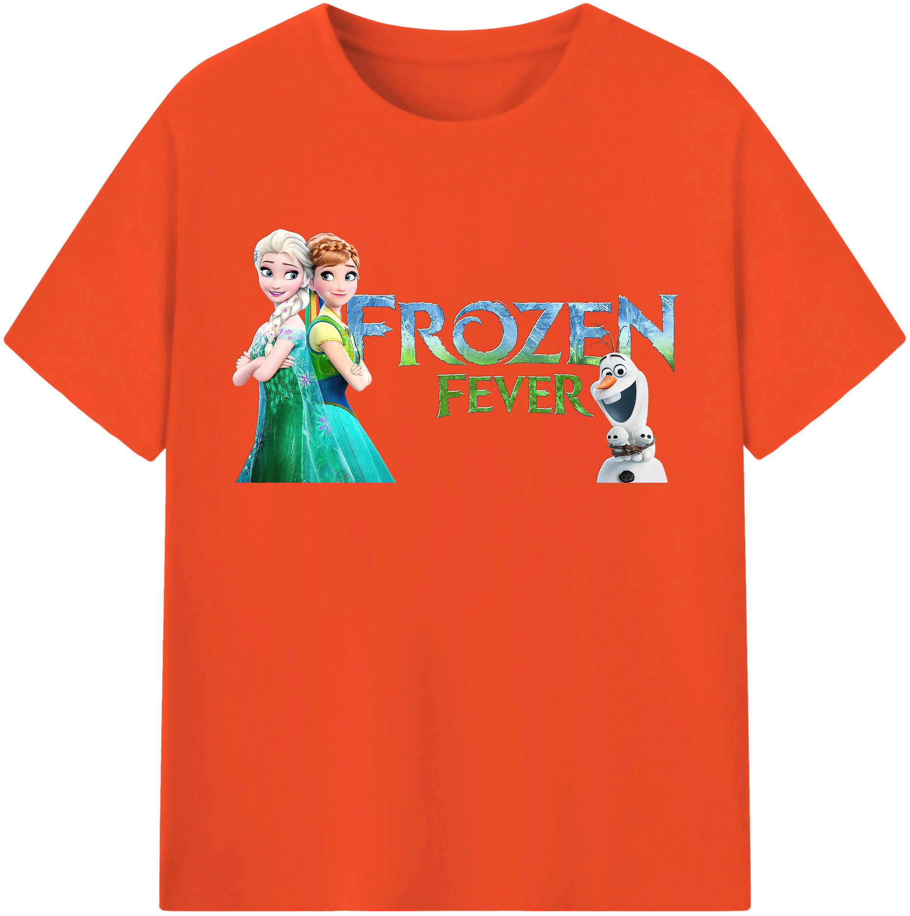 （画像用） アナと雪の女王 アンナ エルサ Frozen Anna Elsa 綿100％半袖Tシャツ（フロントプリント）
