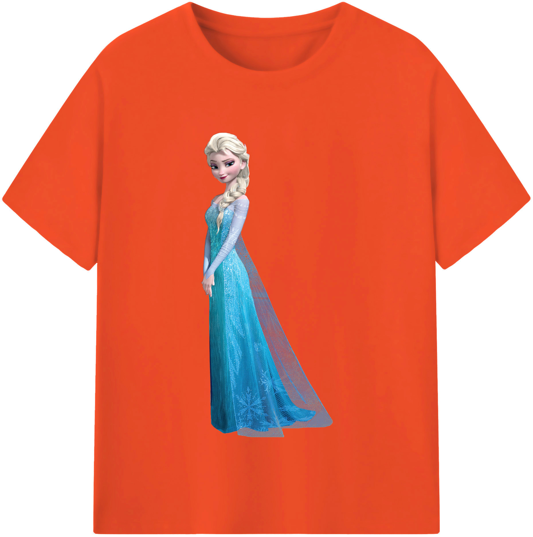 （画像用） アナと雪の女王 アンナ エルサ Frozen Anna Elsa 綿100％半袖Tシャツ（フロントプリント）