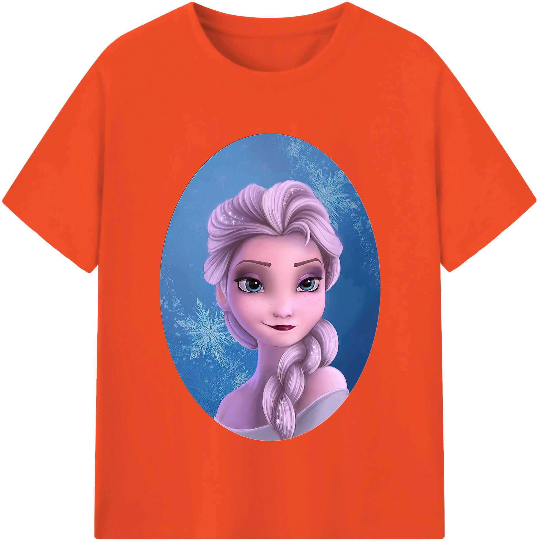 （画像用） アナと雪の女王 アンナ エルサ Frozen Anna Elsa 綿100％半袖Tシャツ（フロントプリント）