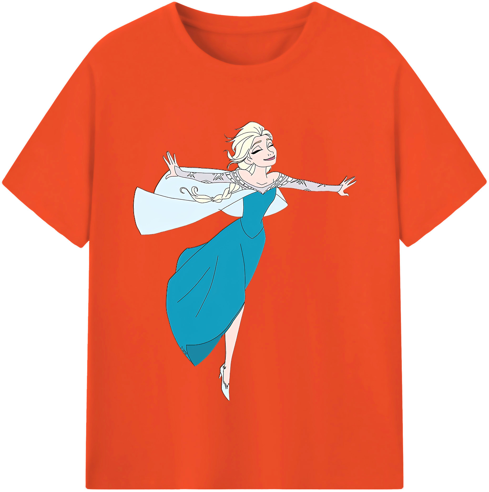 （画像用） アナと雪の女王 アンナ エルサ Frozen Anna Elsa 綿100％半袖Tシャツ（フロントプリント）