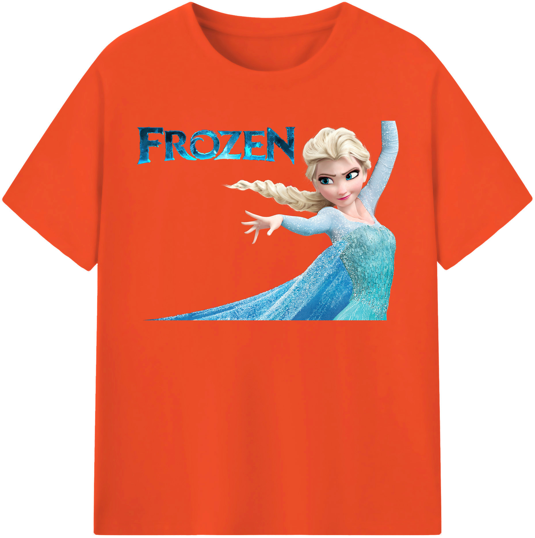 （画像用） アナと雪の女王 アンナ エルサ Frozen Anna Elsa 綿100％半袖Tシャツ（フロントプリント）