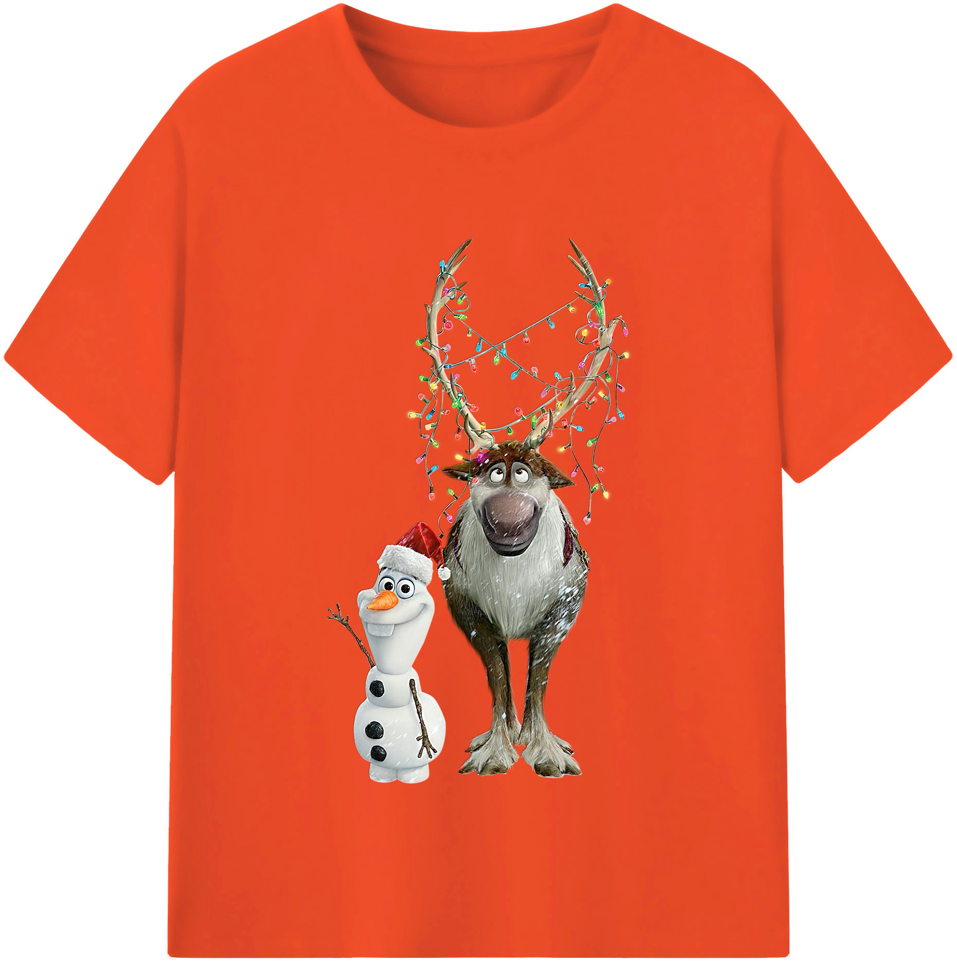 （画像用） アナと雪の女王 アンナ エルサ Frozen Anna Elsa 綿100％半袖Tシャツ（フロントプリント）