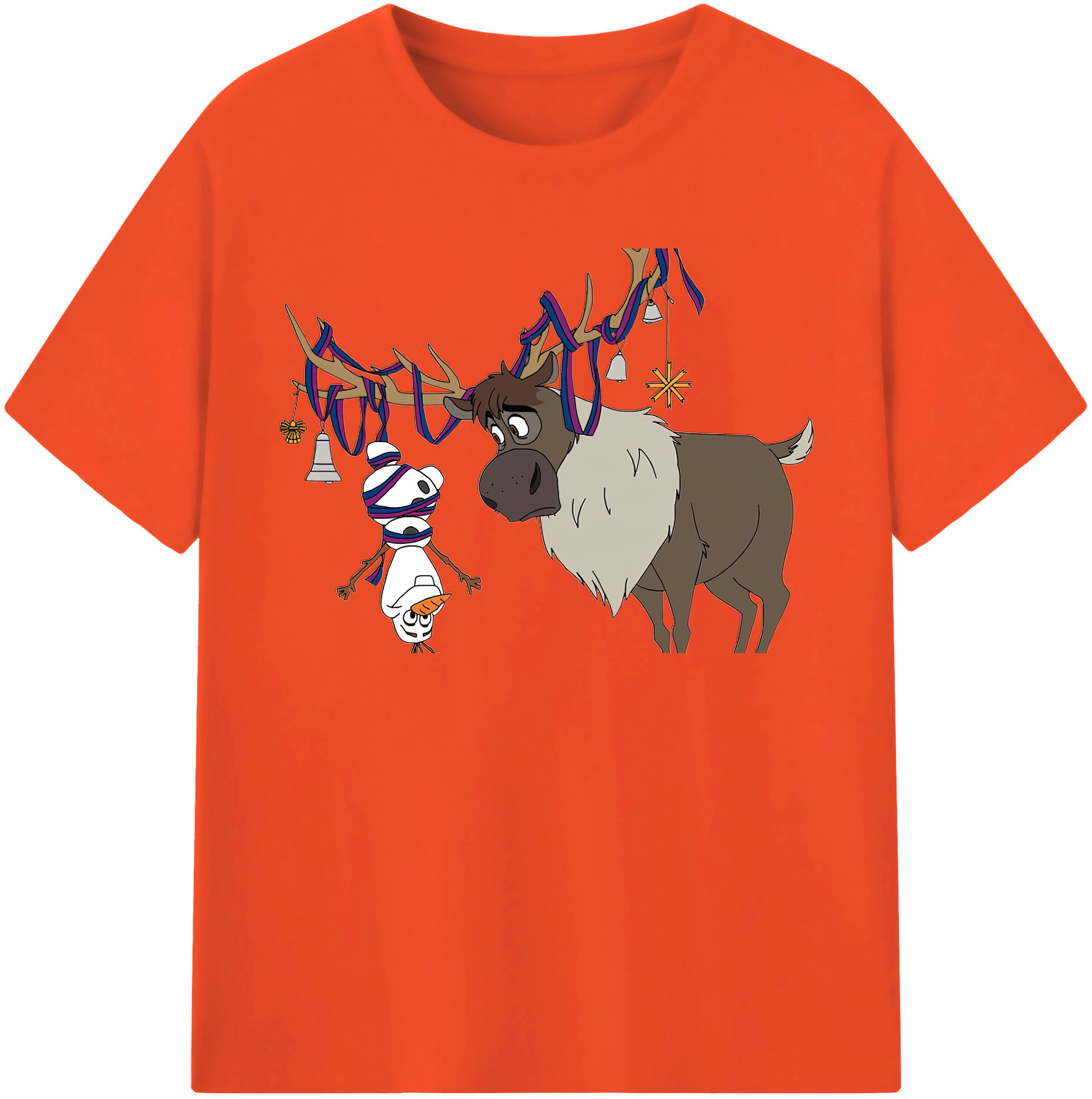 （画像用） アナと雪の女王 アンナ エルサ Frozen Anna Elsa 綿100％半袖Tシャツ（フロントプリント）