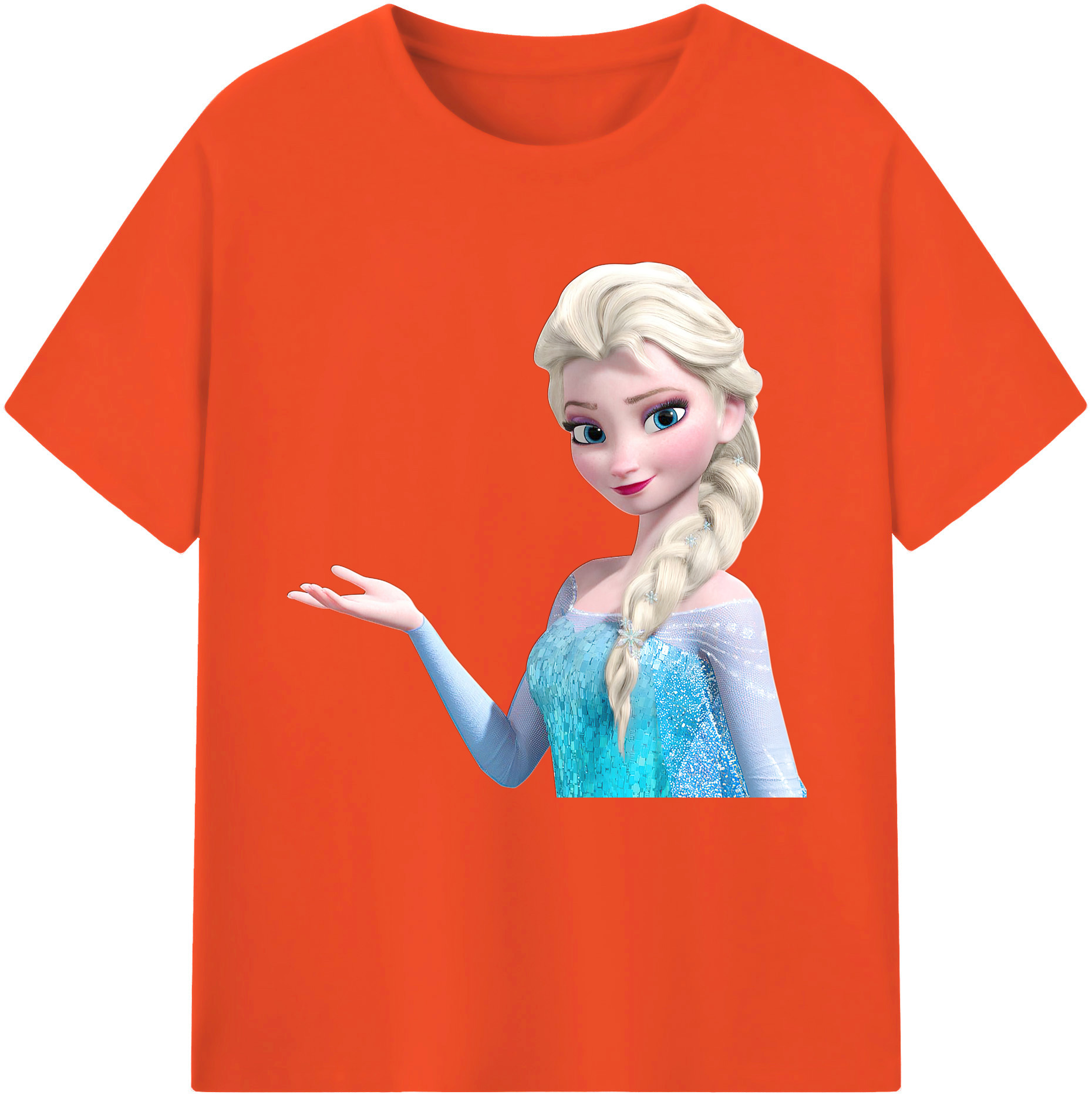 （画像用） アナと雪の女王 アンナ エルサ Frozen Anna Elsa 綿100％半袖Tシャツ（フロントプリント）