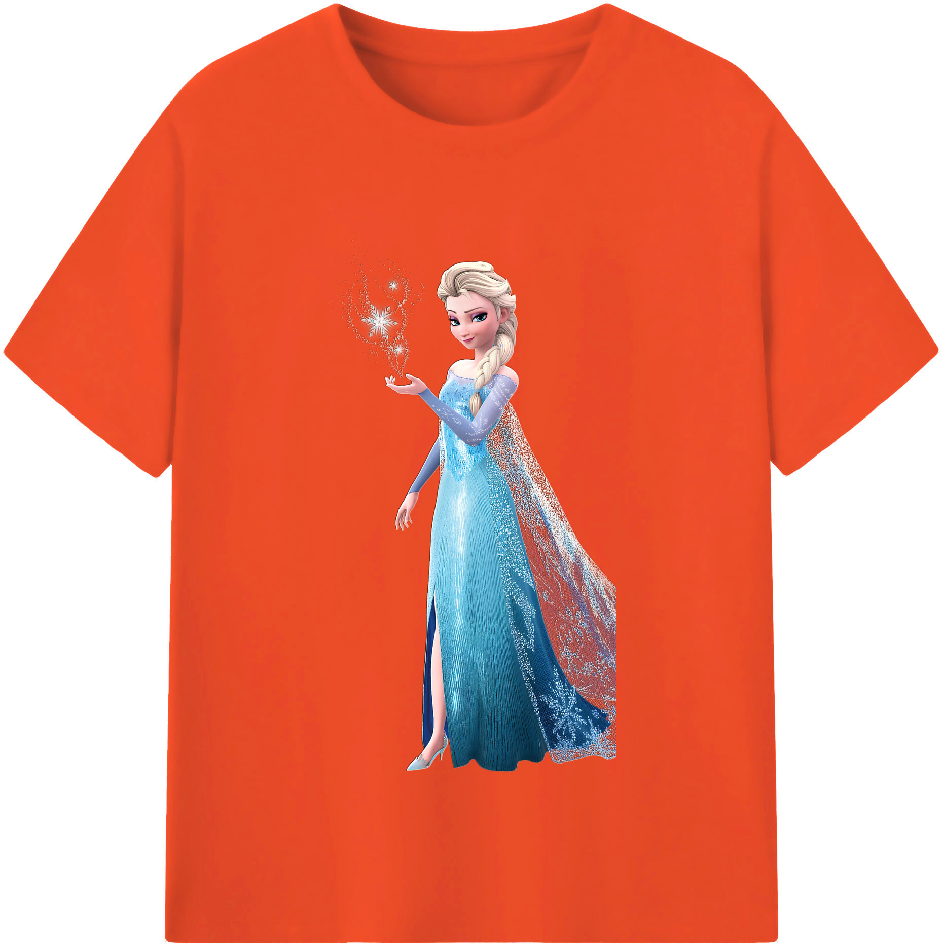 （画像用） アナと雪の女王 アンナ エルサ Frozen Anna Elsa 綿100％半袖Tシャツ（フロントプリント）
