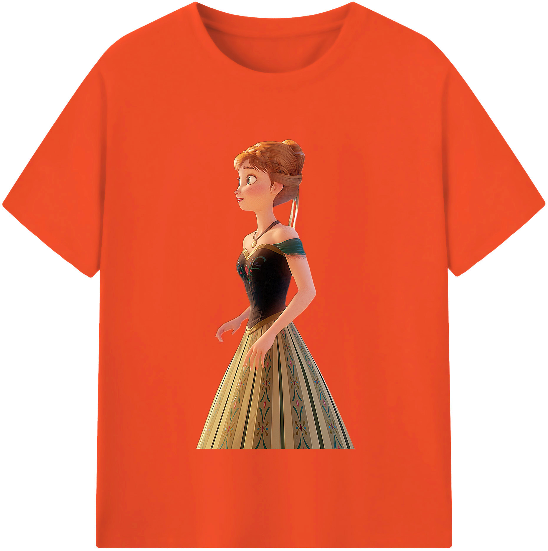 （画像用） アナと雪の女王 アンナ エルサ Frozen Anna Elsa 綿100％半袖Tシャツ（フロントプリント）