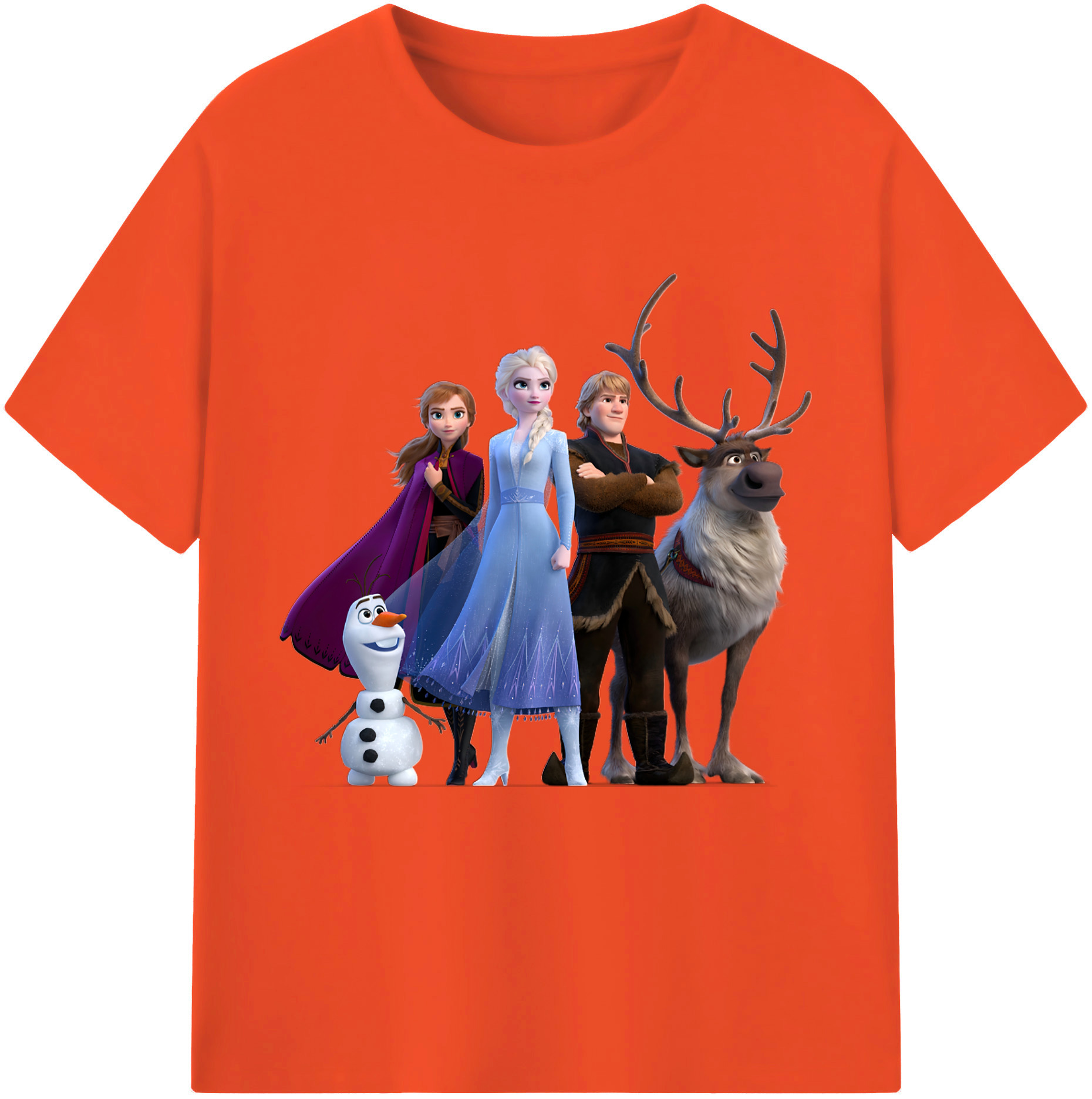（画像用） アナと雪の女王 アンナ エルサ Frozen Anna Elsa 綿100％半袖Tシャツ（フロントプリント）