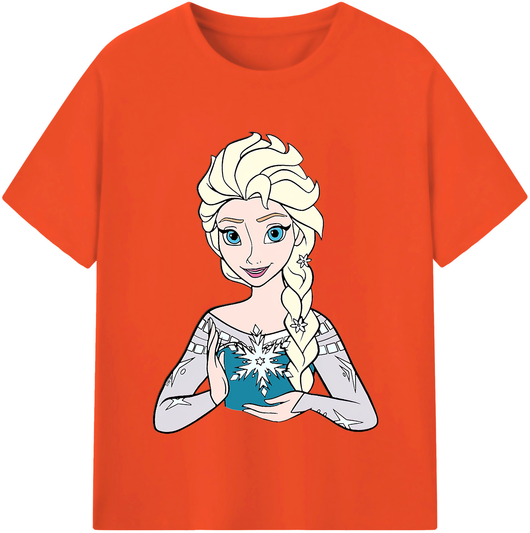 （画像用） アナと雪の女王 アンナ エルサ Frozen Anna Elsa 綿100％半袖Tシャツ（フロントプリント）