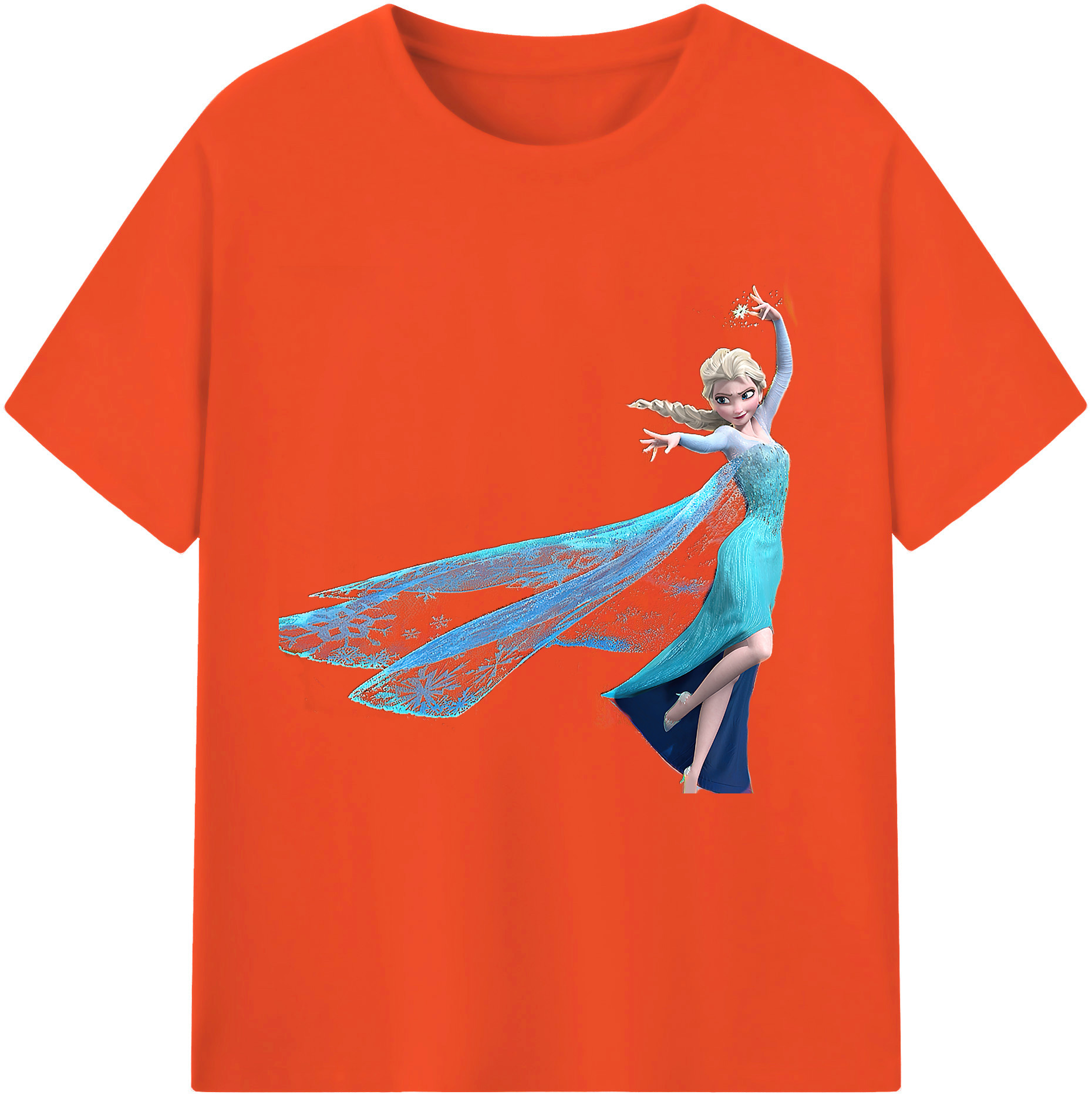 （画像用） アナと雪の女王 アンナ エルサ Frozen Anna Elsa 綿100％半袖Tシャツ（フロントプリント）